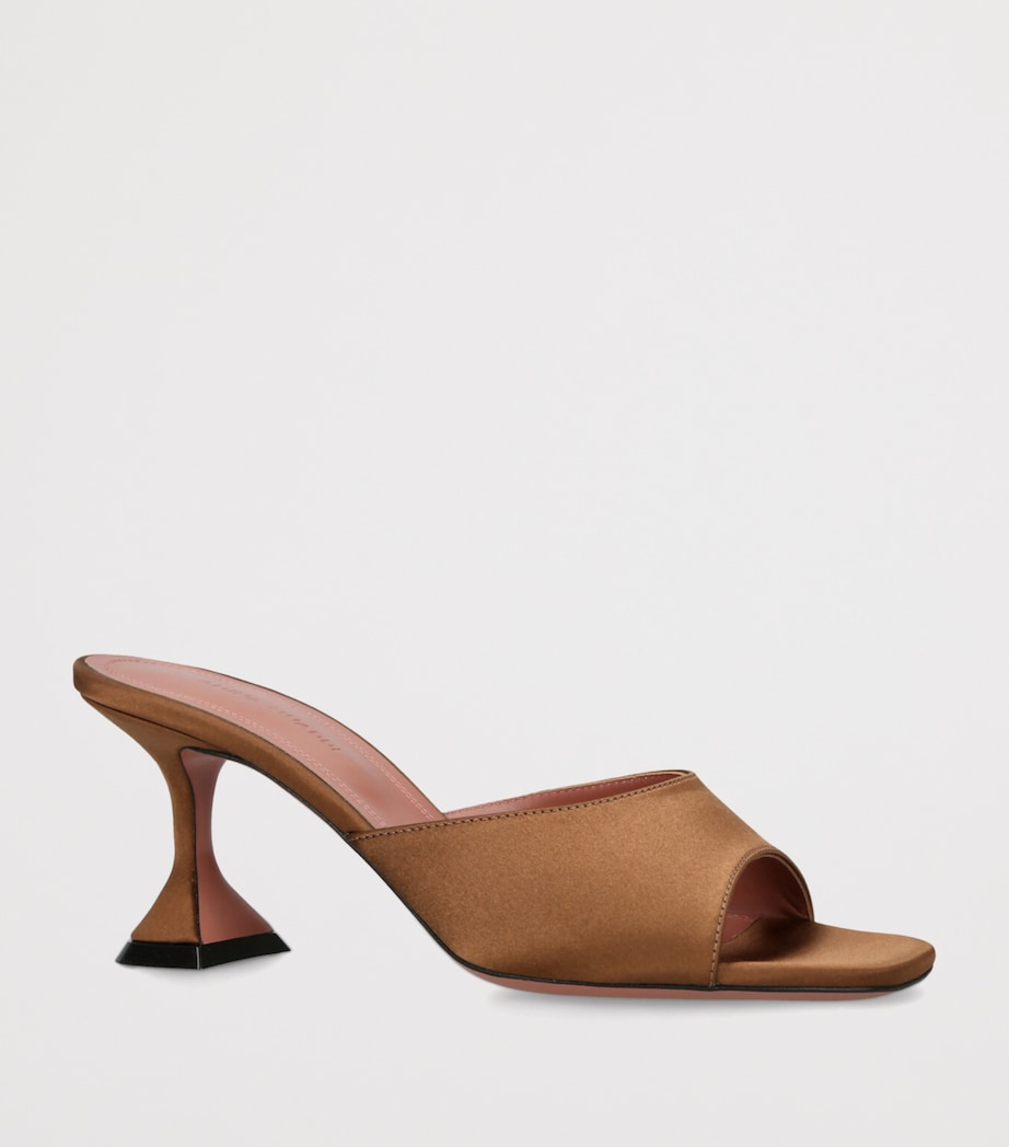 Amina Muaddi Satin Lupita Heeled Mules 70 Brown Image 3
