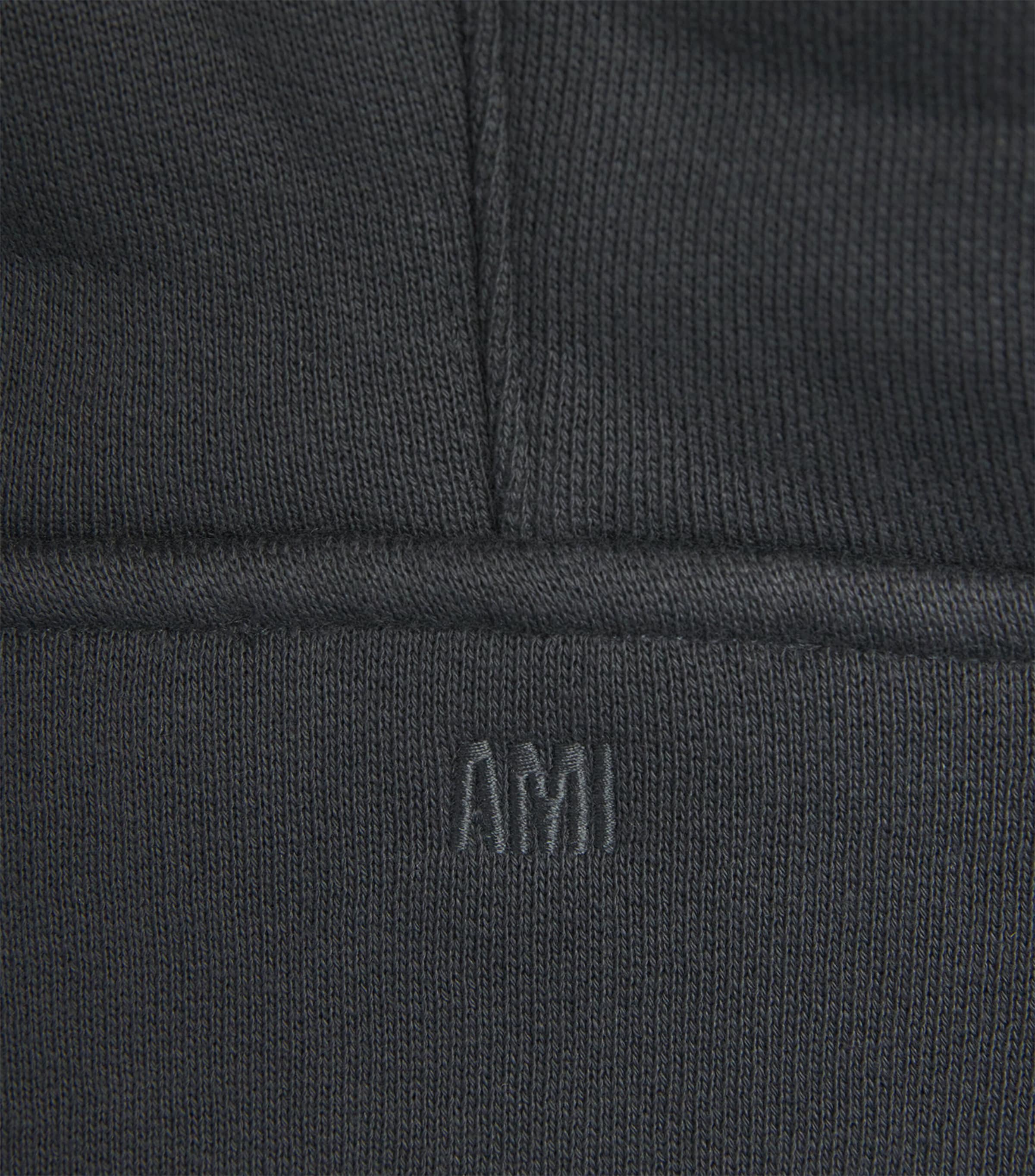 AMI Paris Mens Cotton-Blend Ami de Coeur Hoodie Anthracite Image 5