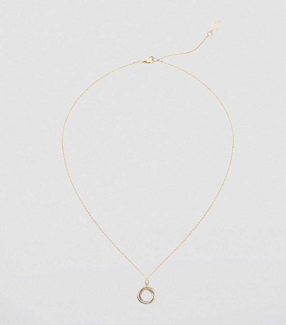 White, Yellow, Rose Gold and Diamond Trinity Necklace MIXED GOLD Image 2