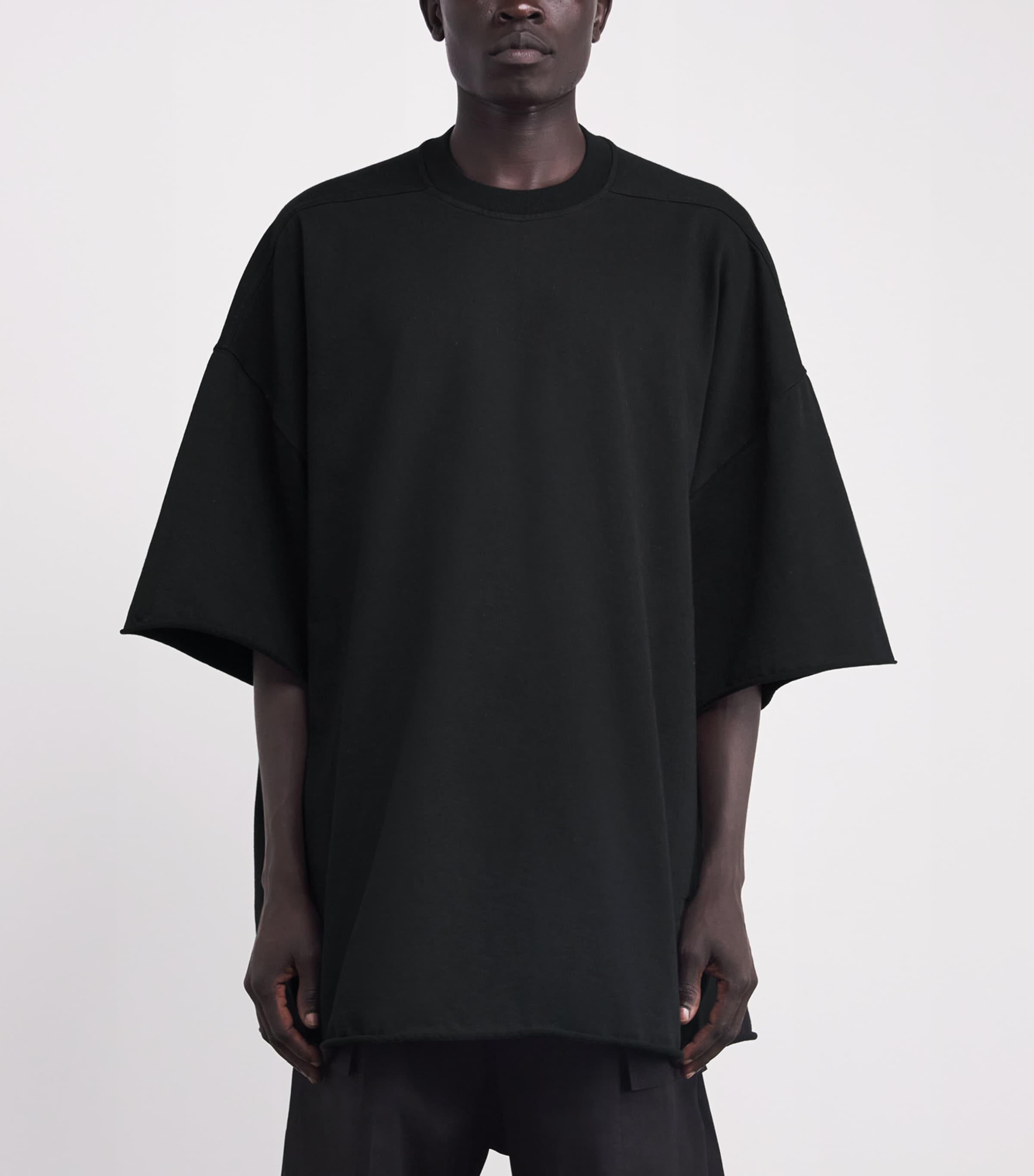 Rick Owens Mens Cotton Tommy T-Shirt Black/ Image 3