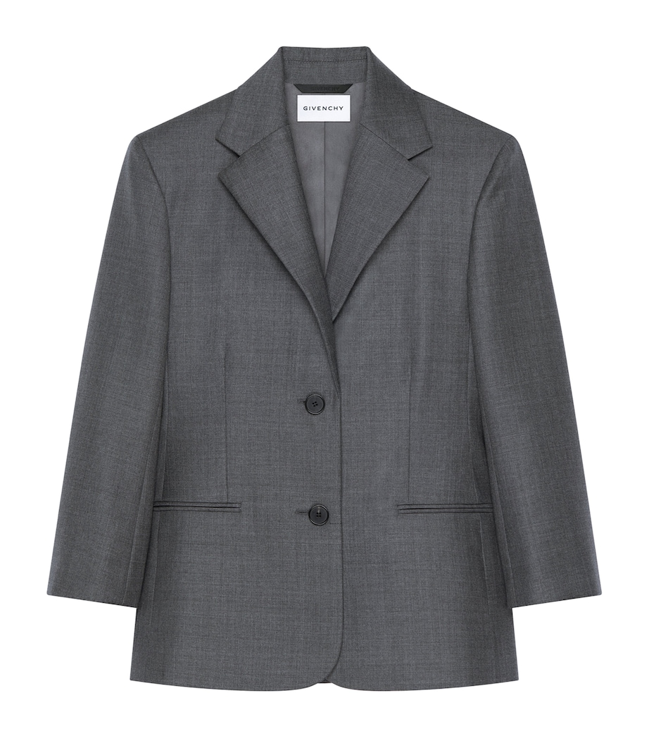 Wool Single-Breasted Jacket GREY MIX Image 1