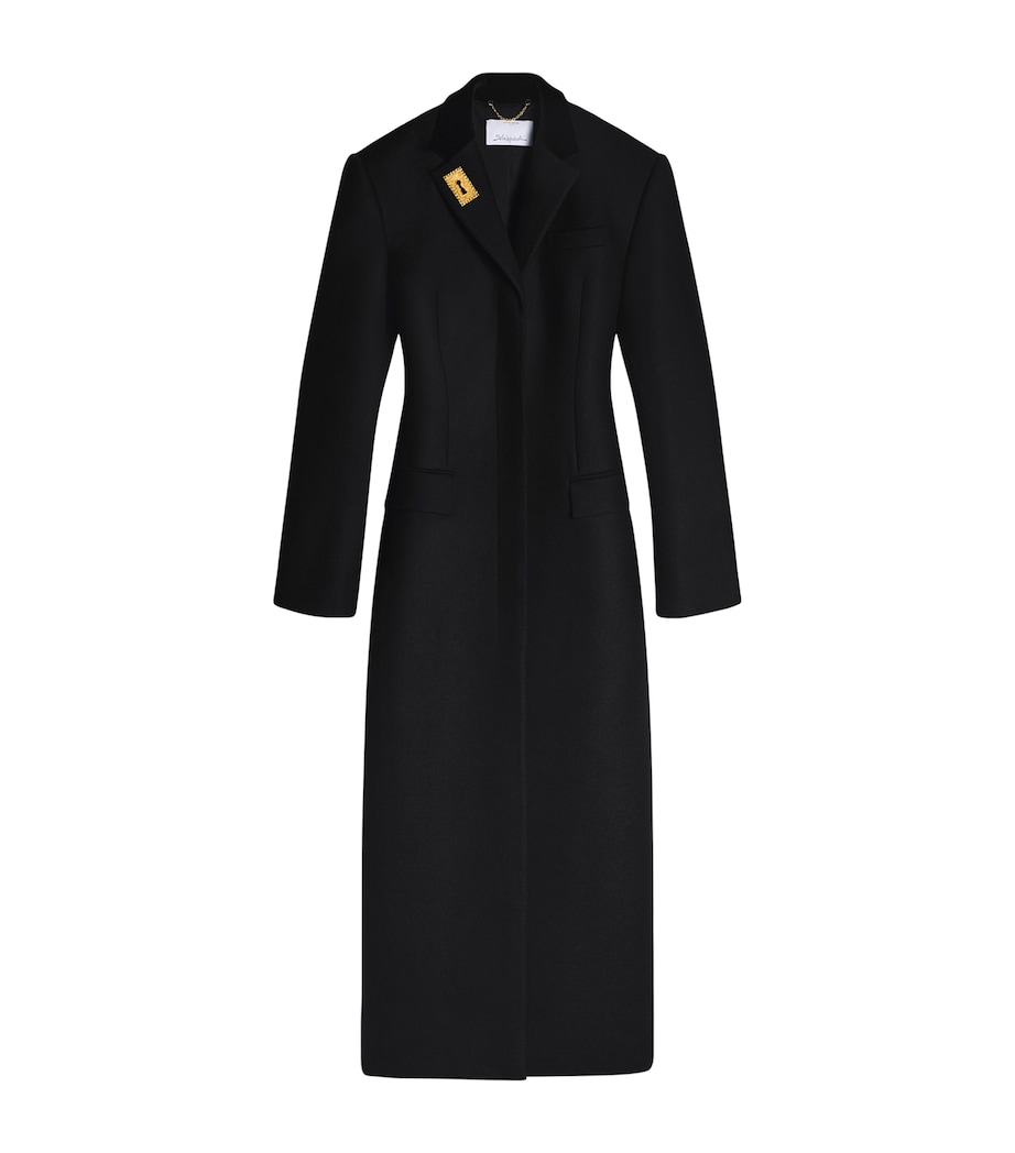 Schiaparelli Womens Wool Padlock Lace-Up Coat Nude Image 1