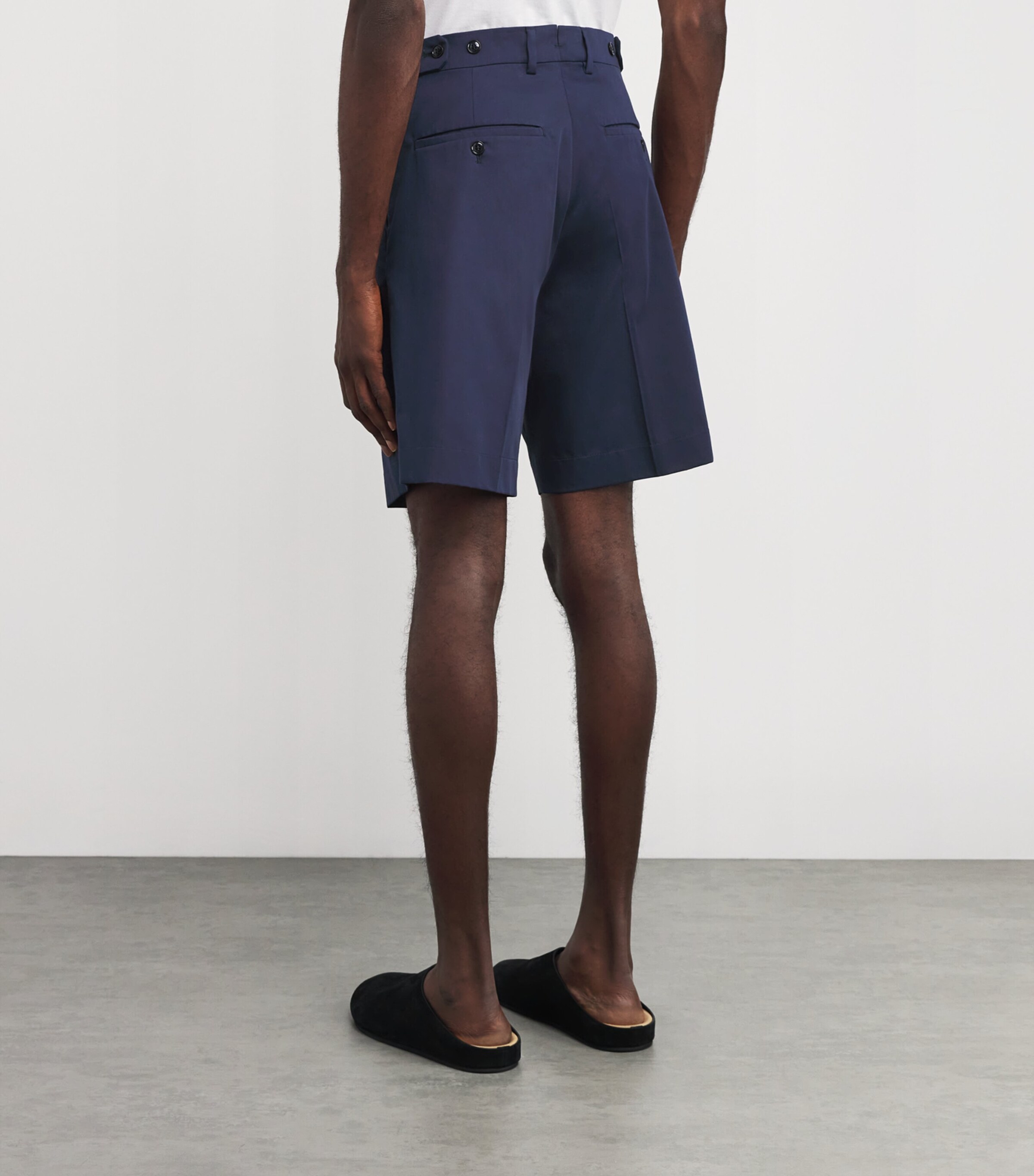 Brett Johnson Mens Cotton-Silk Shorts Navy Image 4