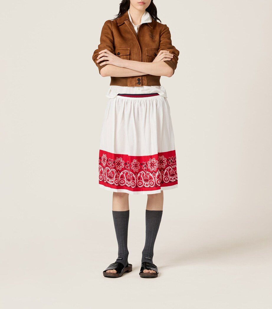 Poplin Bandana Print Midi Skirt F0970 Image 2