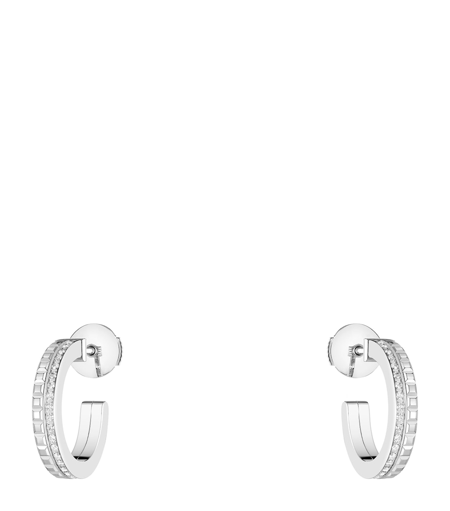 White Gold Quatre Radiant Edition Hoop Earrings WHITE GOLD Image 1