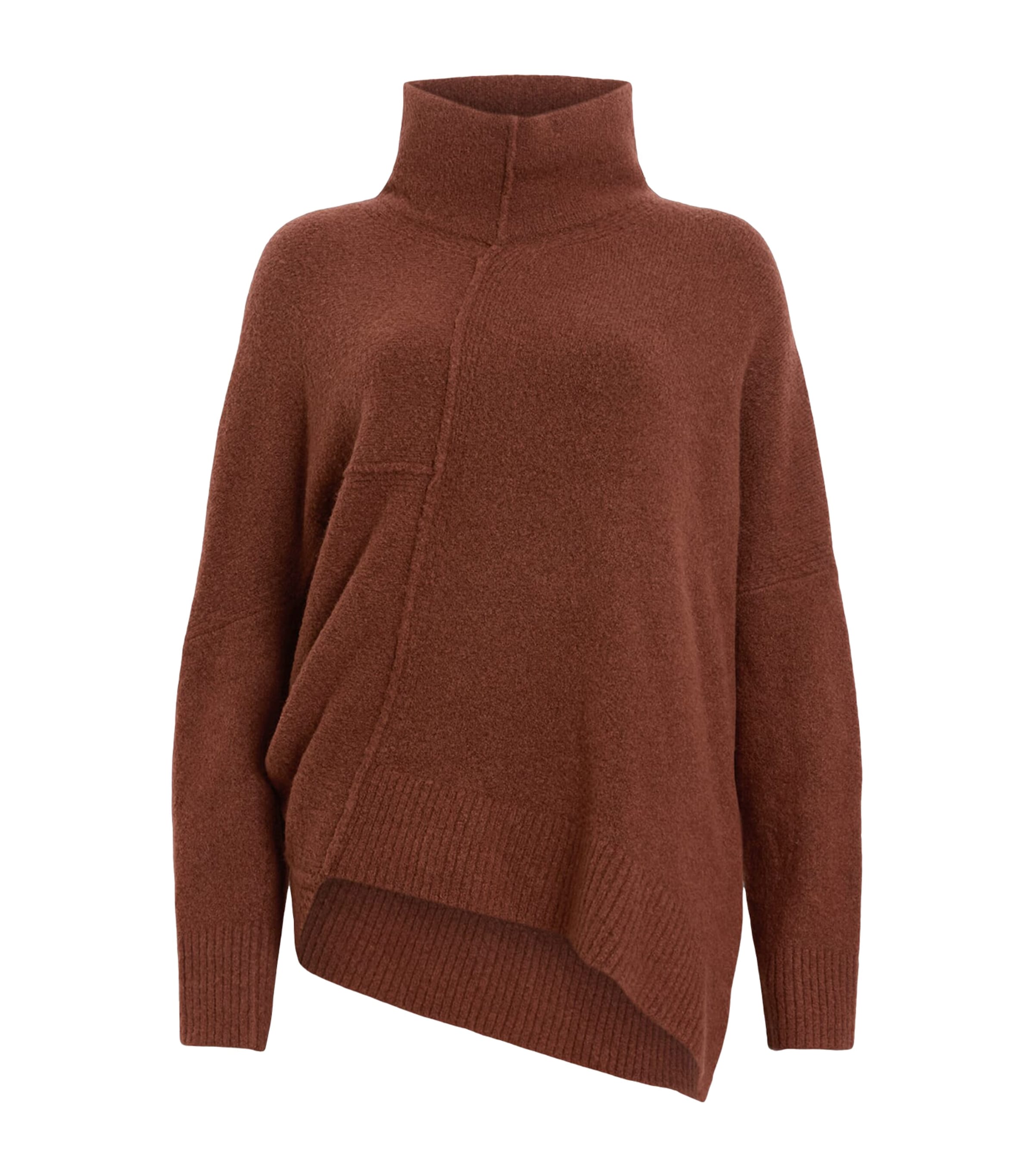 Shop Allsaints Lock Rollneck Sweater In Brown