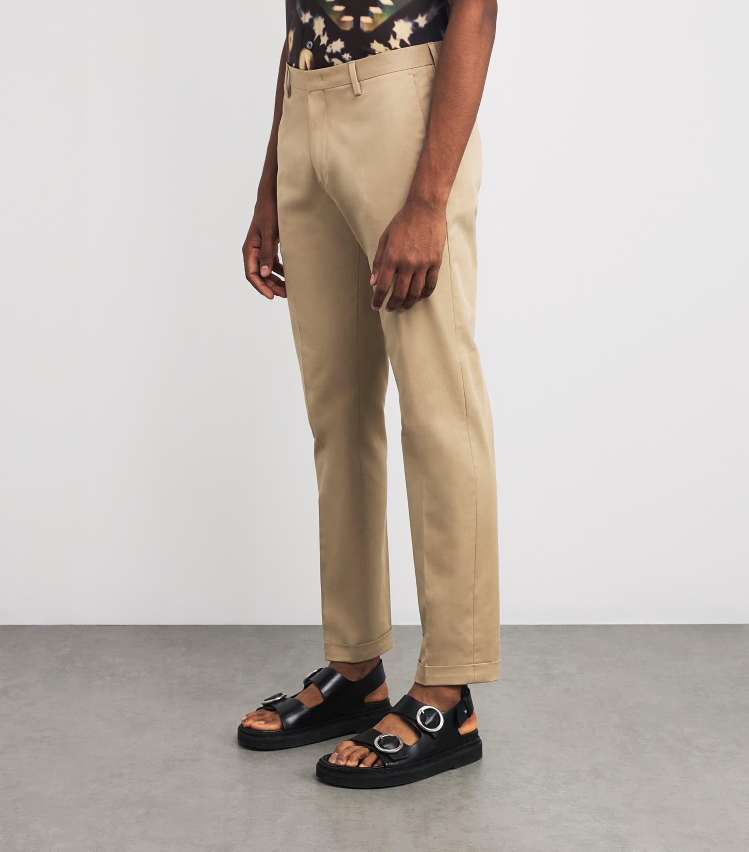 Paul Smith Mens Stretch-Cotton Chinos Beige Image 3