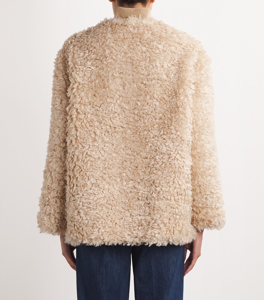 Faux Shearling Coat BEIGE Image 4