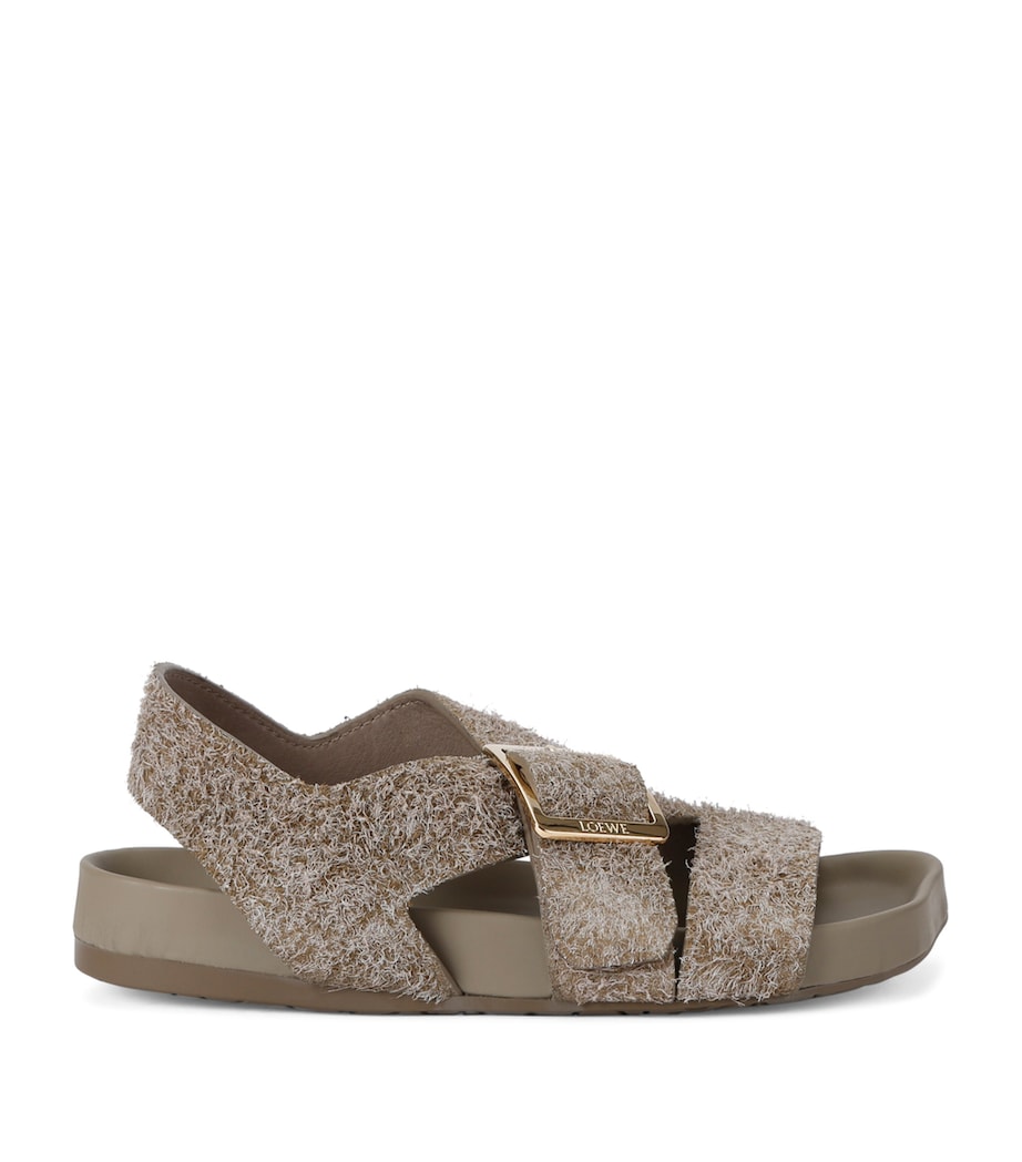 Suede Ease Buckle Sandals KHAKI Image 1