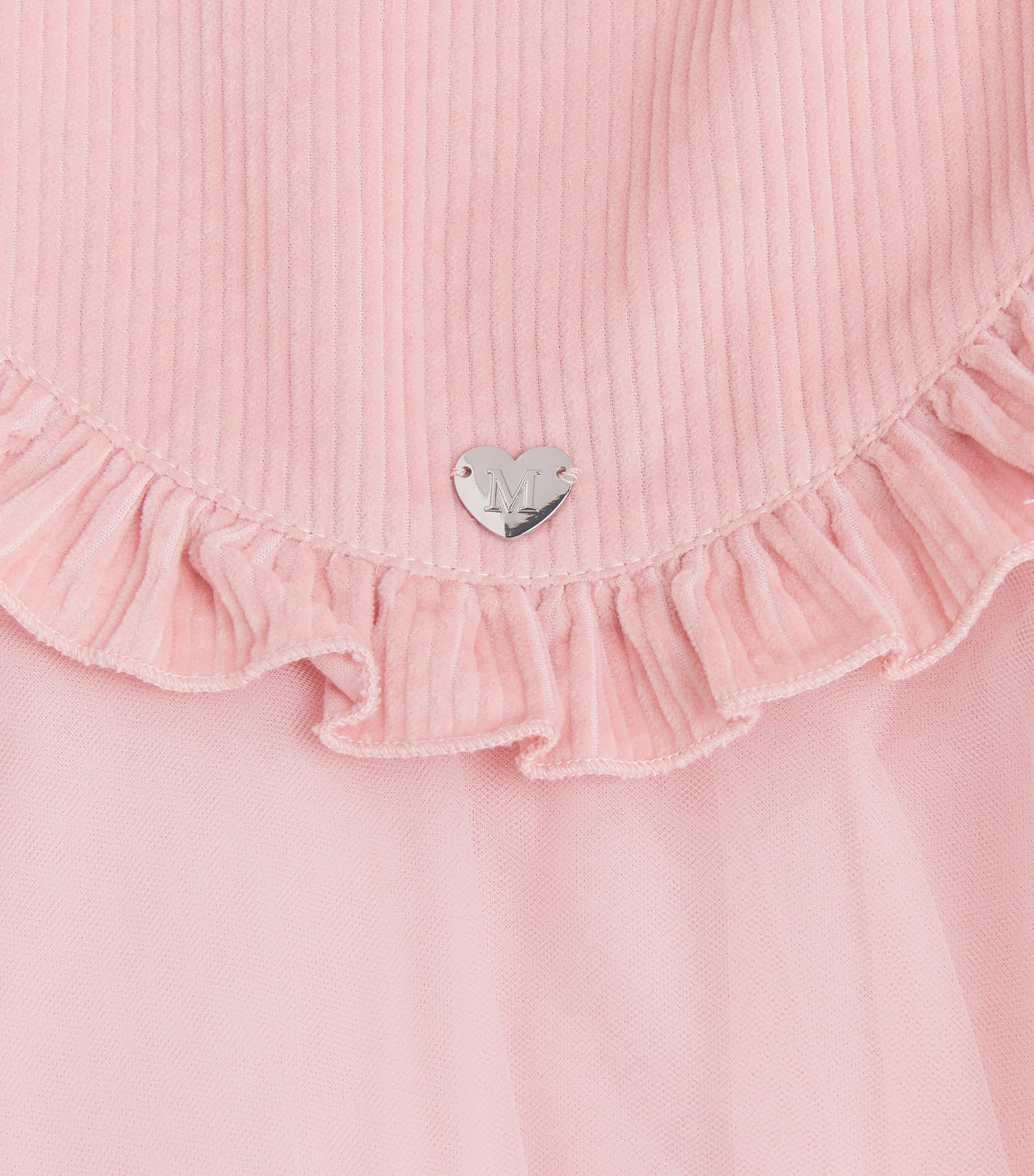 Monnalisa Corduroy-Tulle Dress (24 Months – 12 Years) Malva Flower Image 3