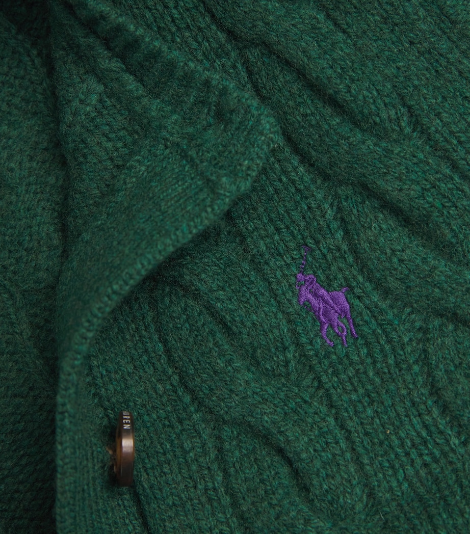Wool-Cashmere Cable-Knit Cardigan CASTLETON GREEN Image 5
