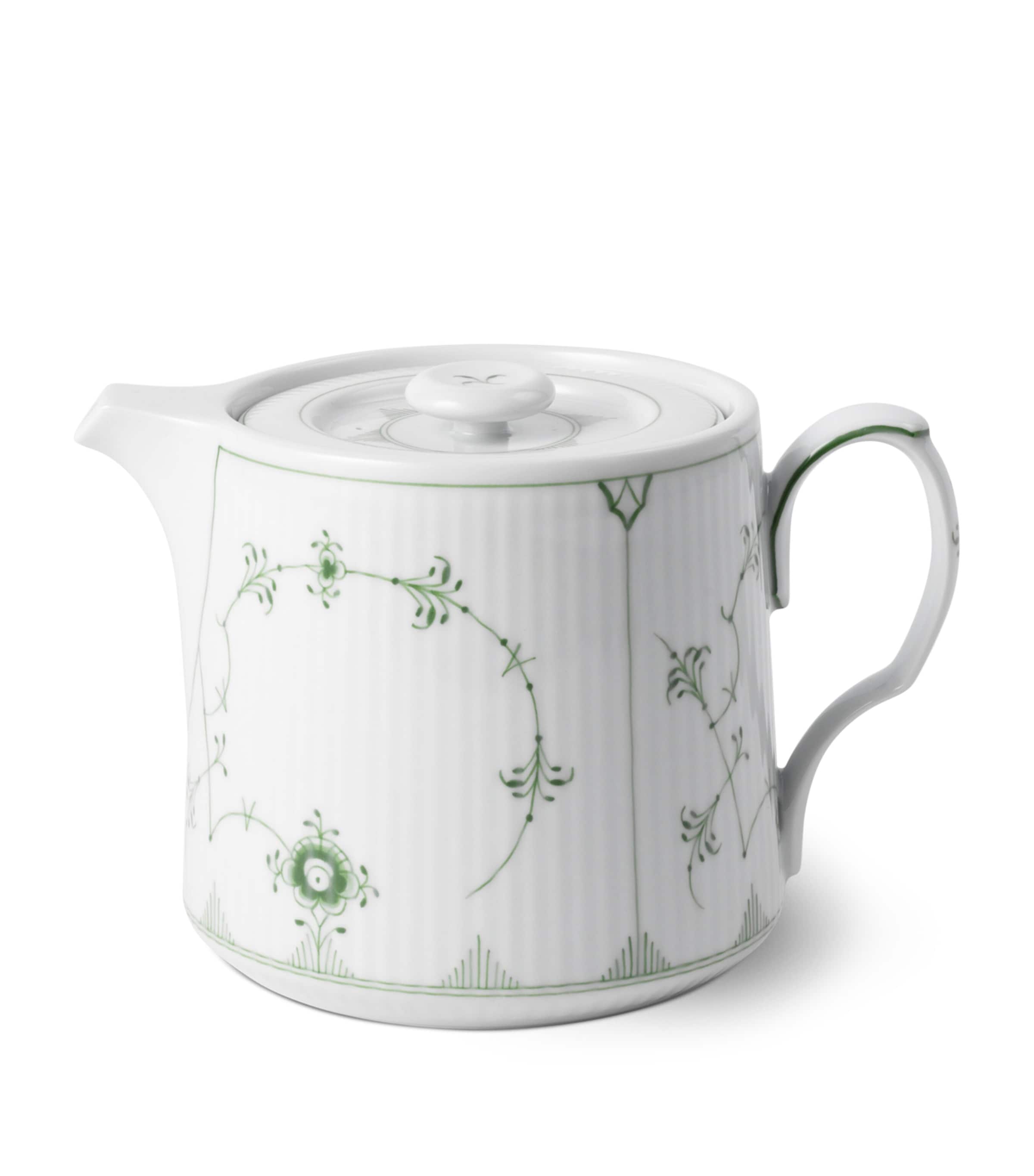 Royal Copenhagen Porcelain Fluted Teapot (750ml) Green Image 1