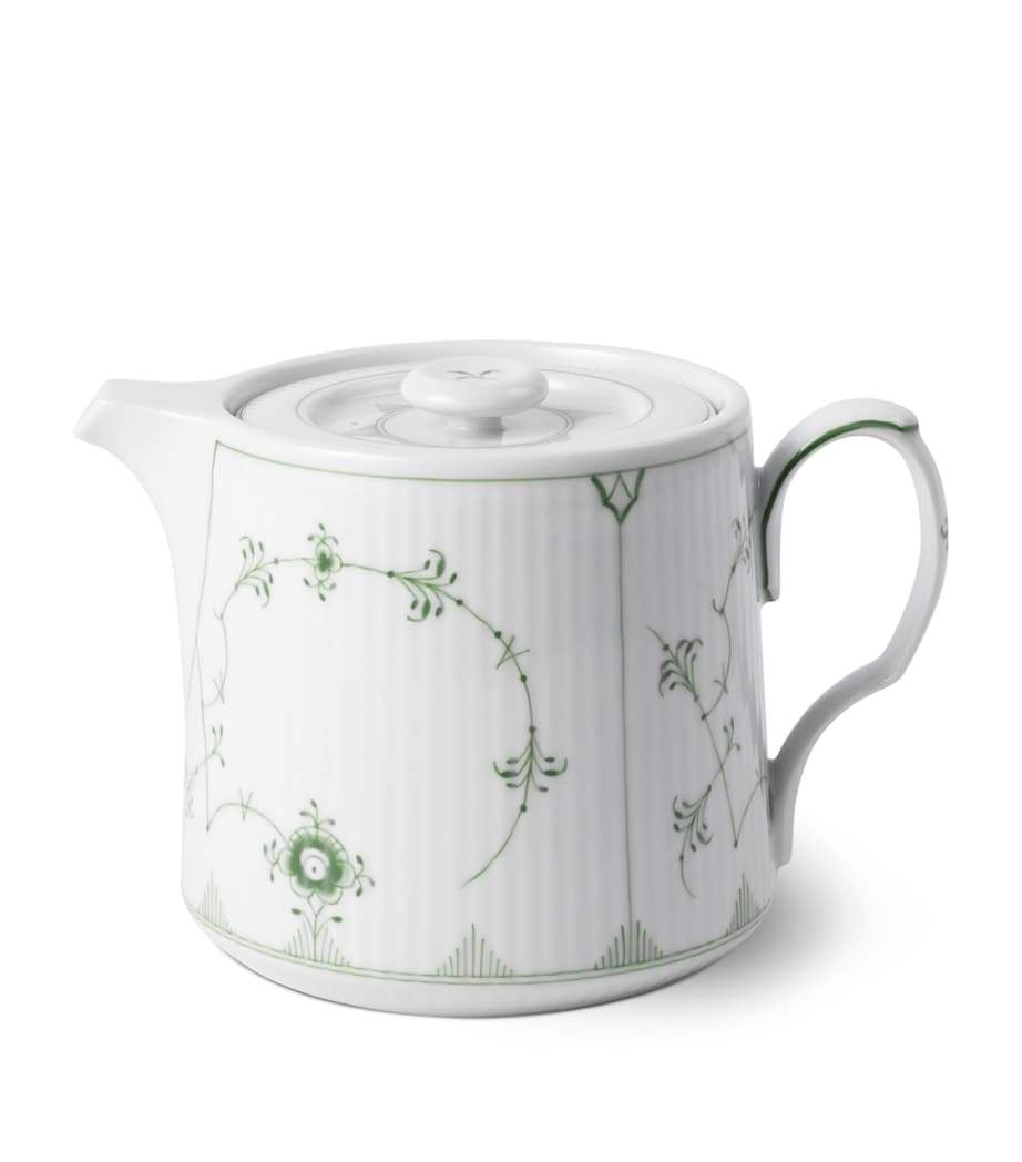 Royal Copenhagen Porcelain Fluted Teapot (750ml) Green Image 1