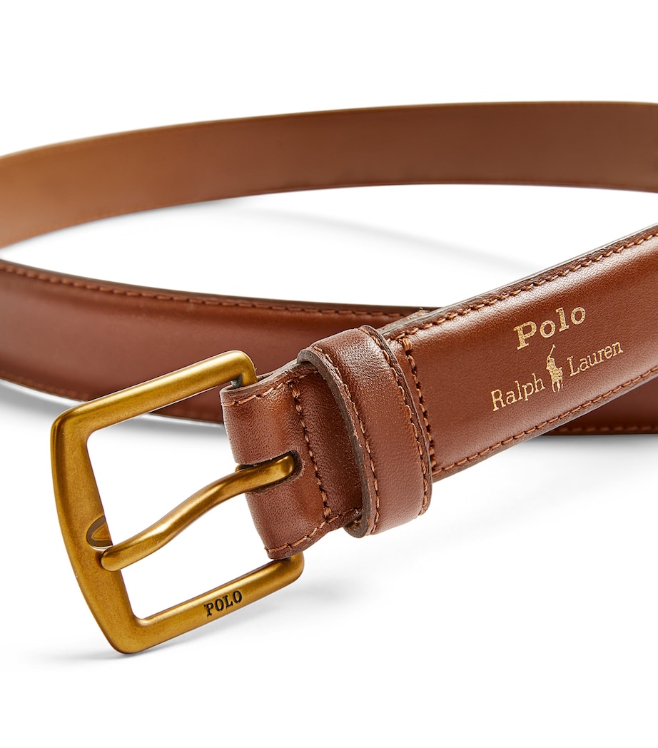Logo Leather Belt BROWN Image 7