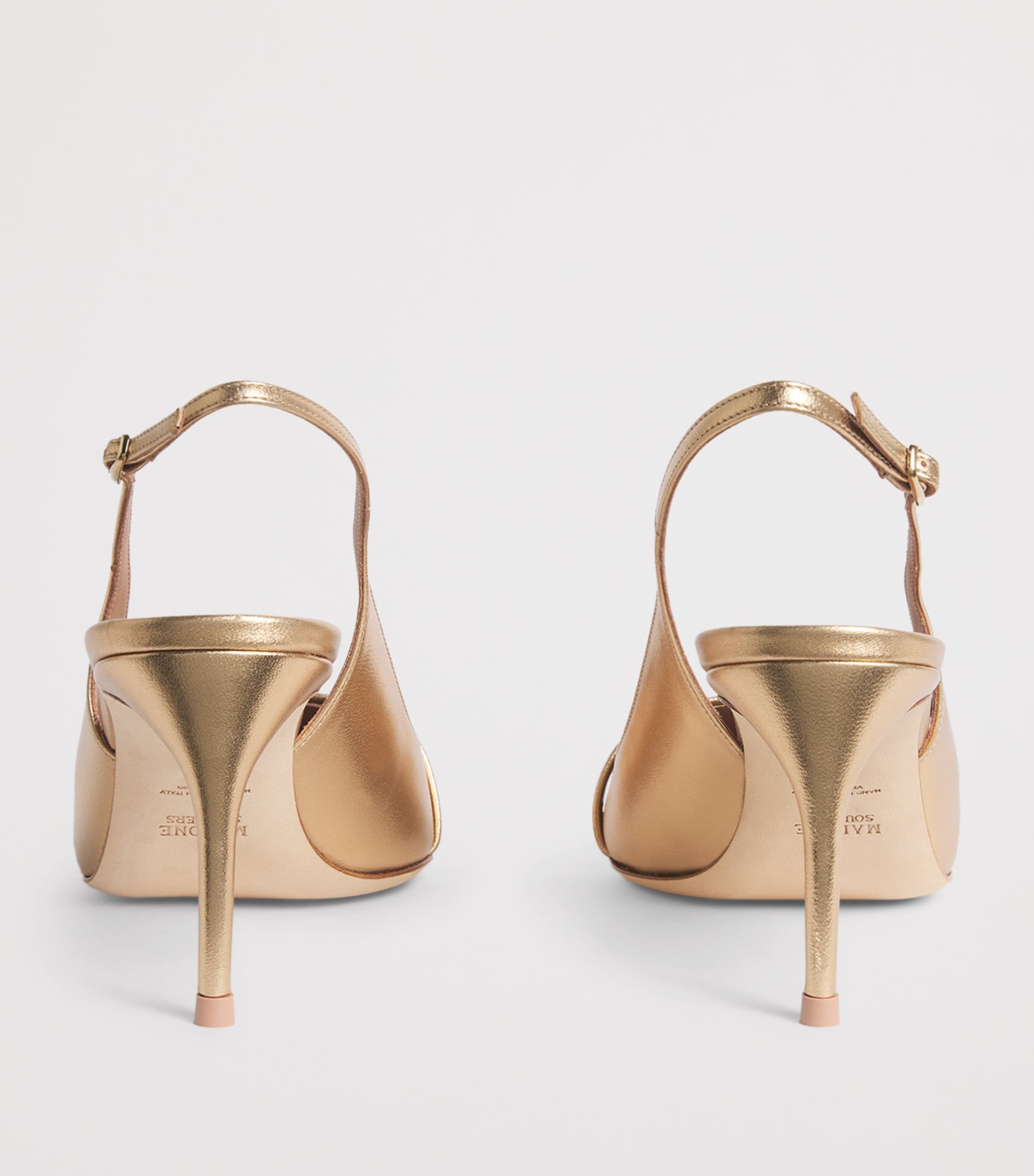 Malone Souliers x Harrods Metallic Leather Schiffer Slingback Pumps 70 Antique Gold Image 5