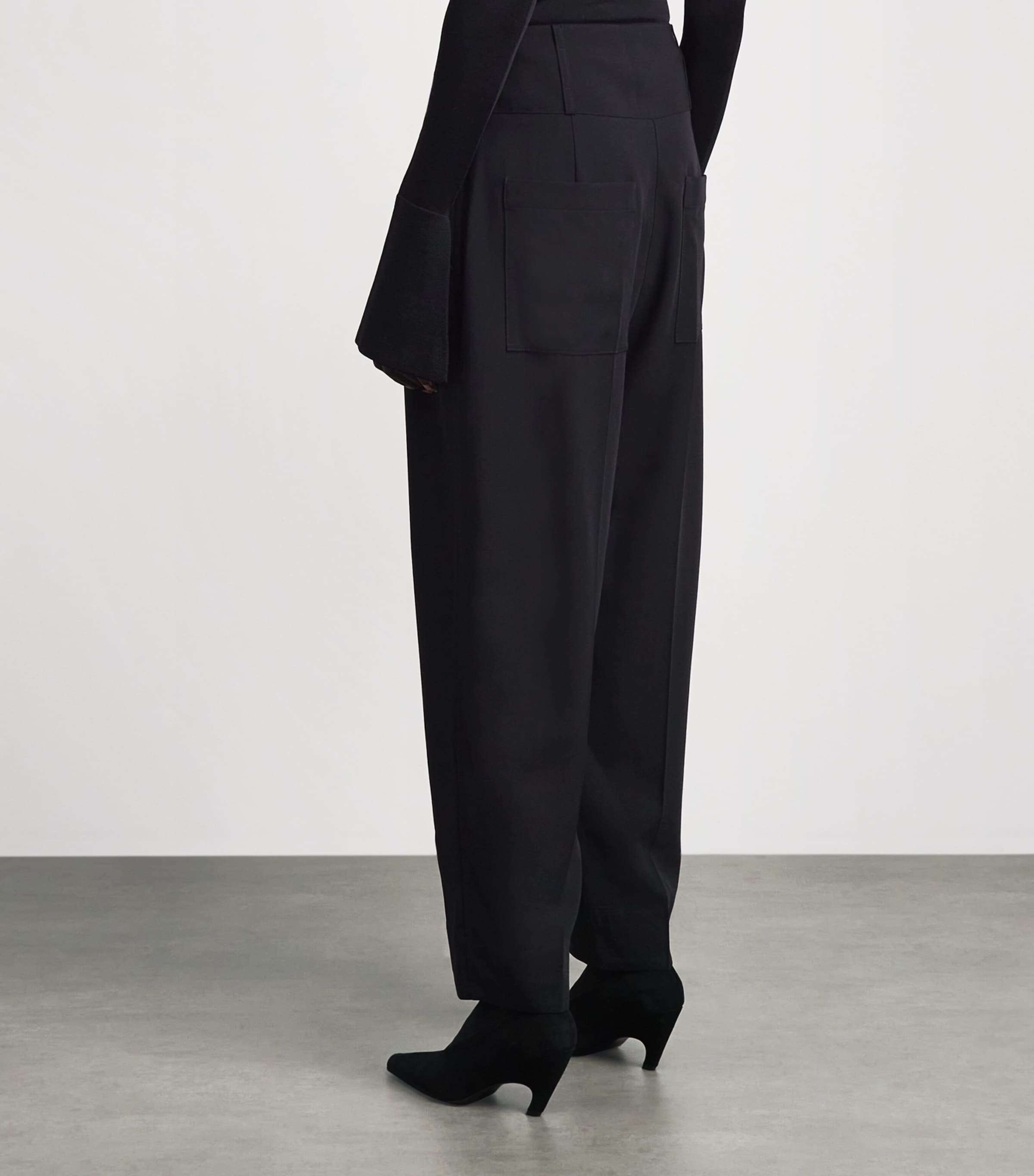 Toteme Womens Pleated Balloon Trousers Black Image 5