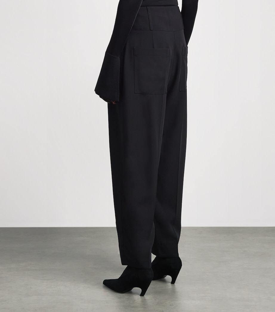 Toteme Womens Pleated Balloon Trousers Black Image 5
