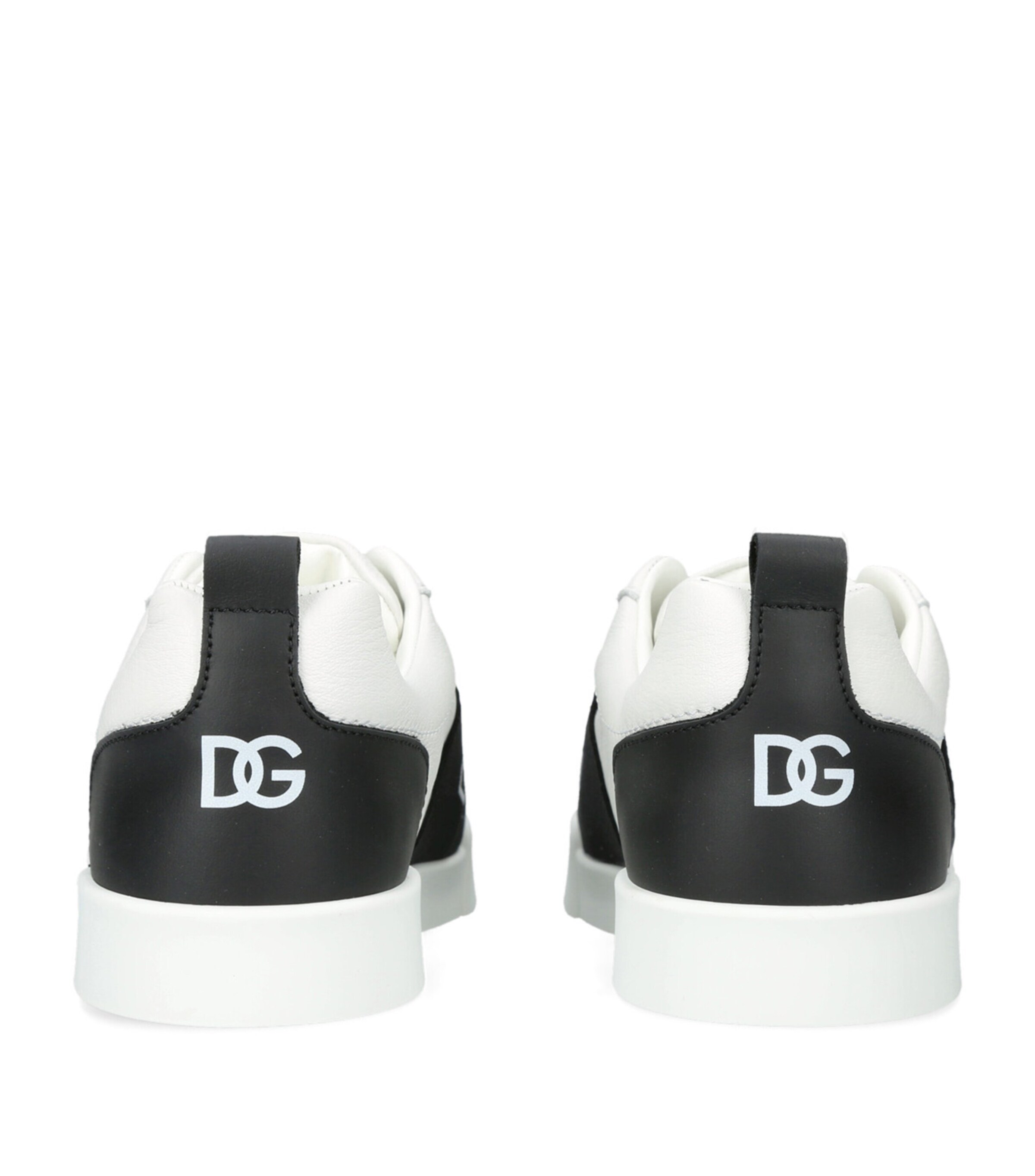 Dolce&Gabbana Kids Leather Logo Sneakers White/blk Image 2