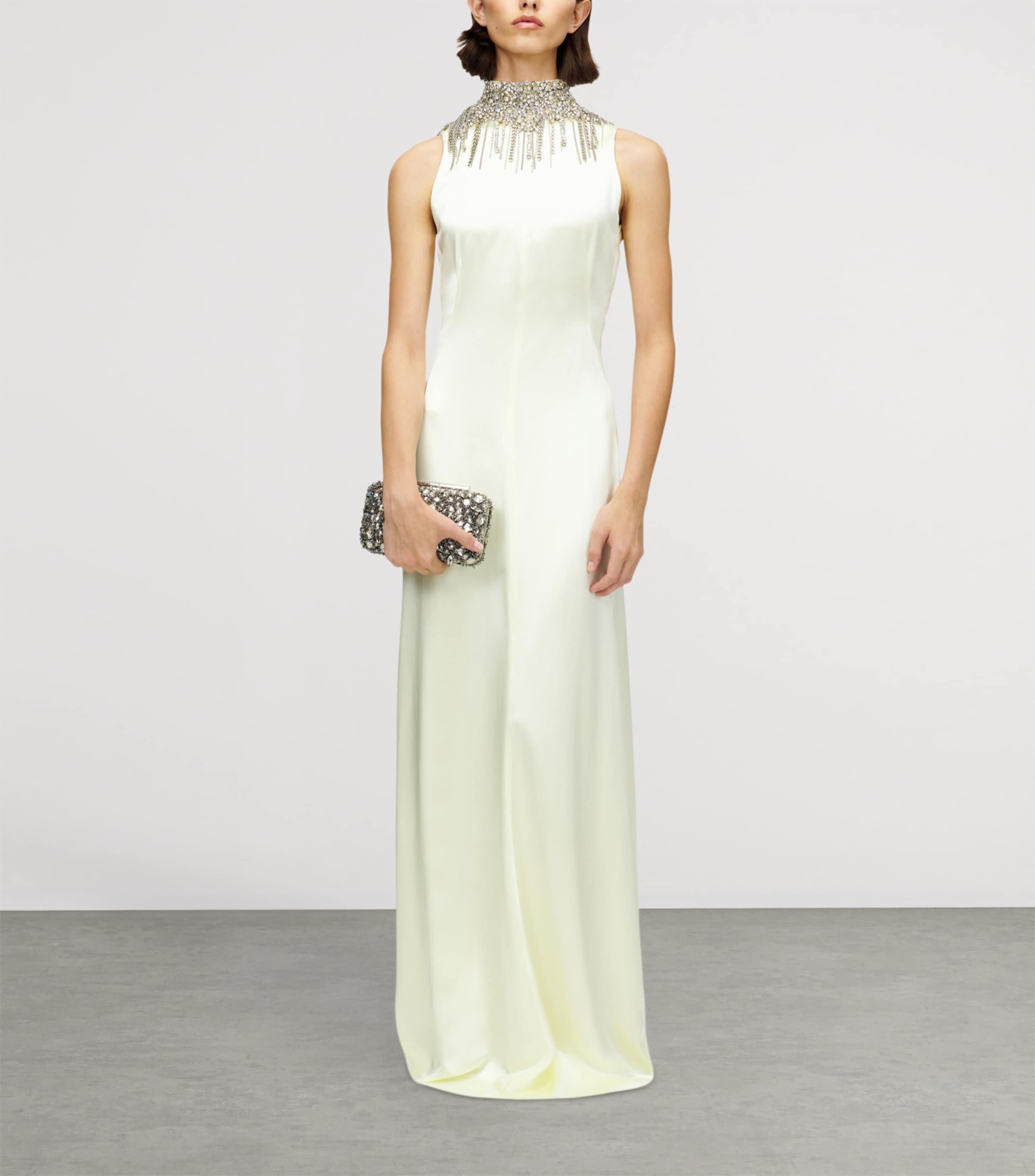 Satin Crystal-Embellished Maxi Dress 9311 Image 2