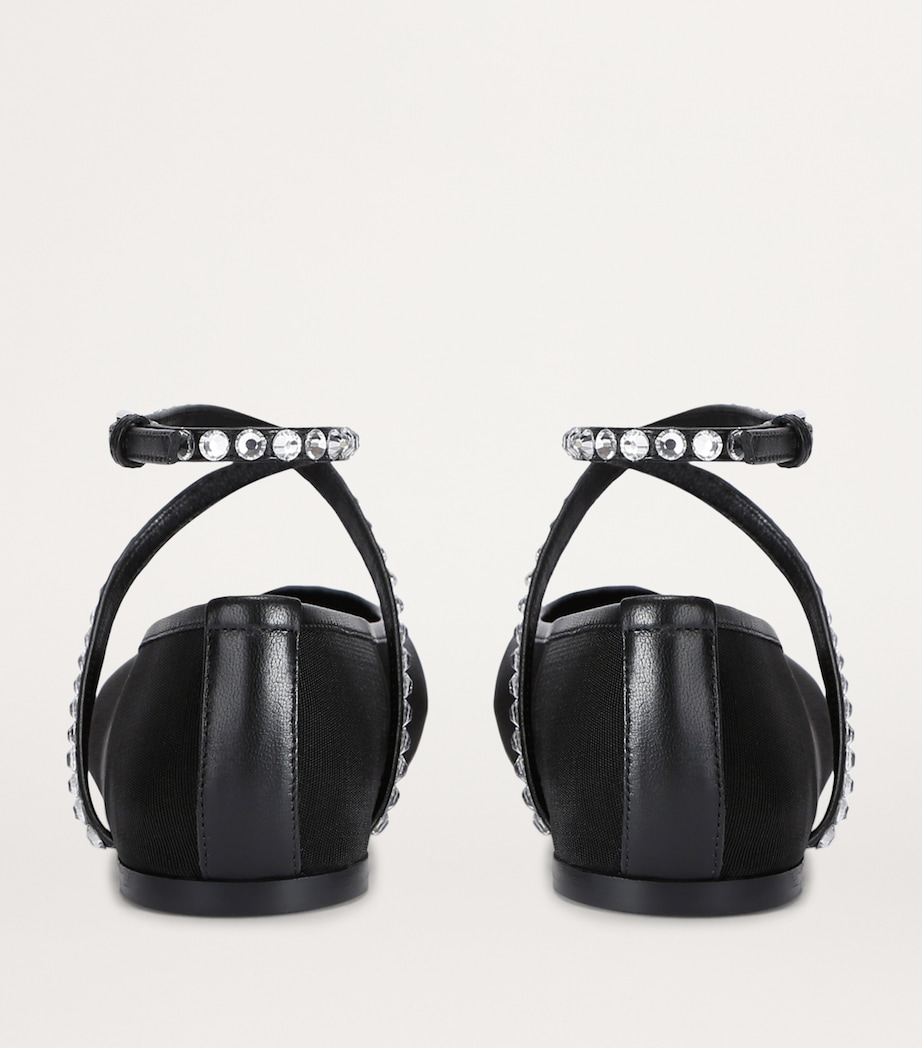 Embellished Ane Ballet Flats BLK/WHITE Image 5