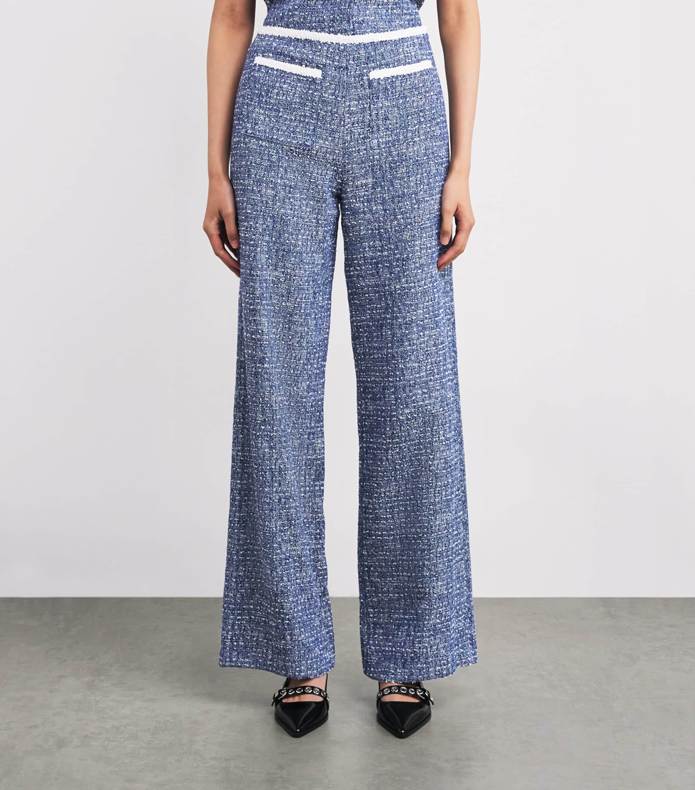 Bouclé Tweed Trousers NAVY Image 3