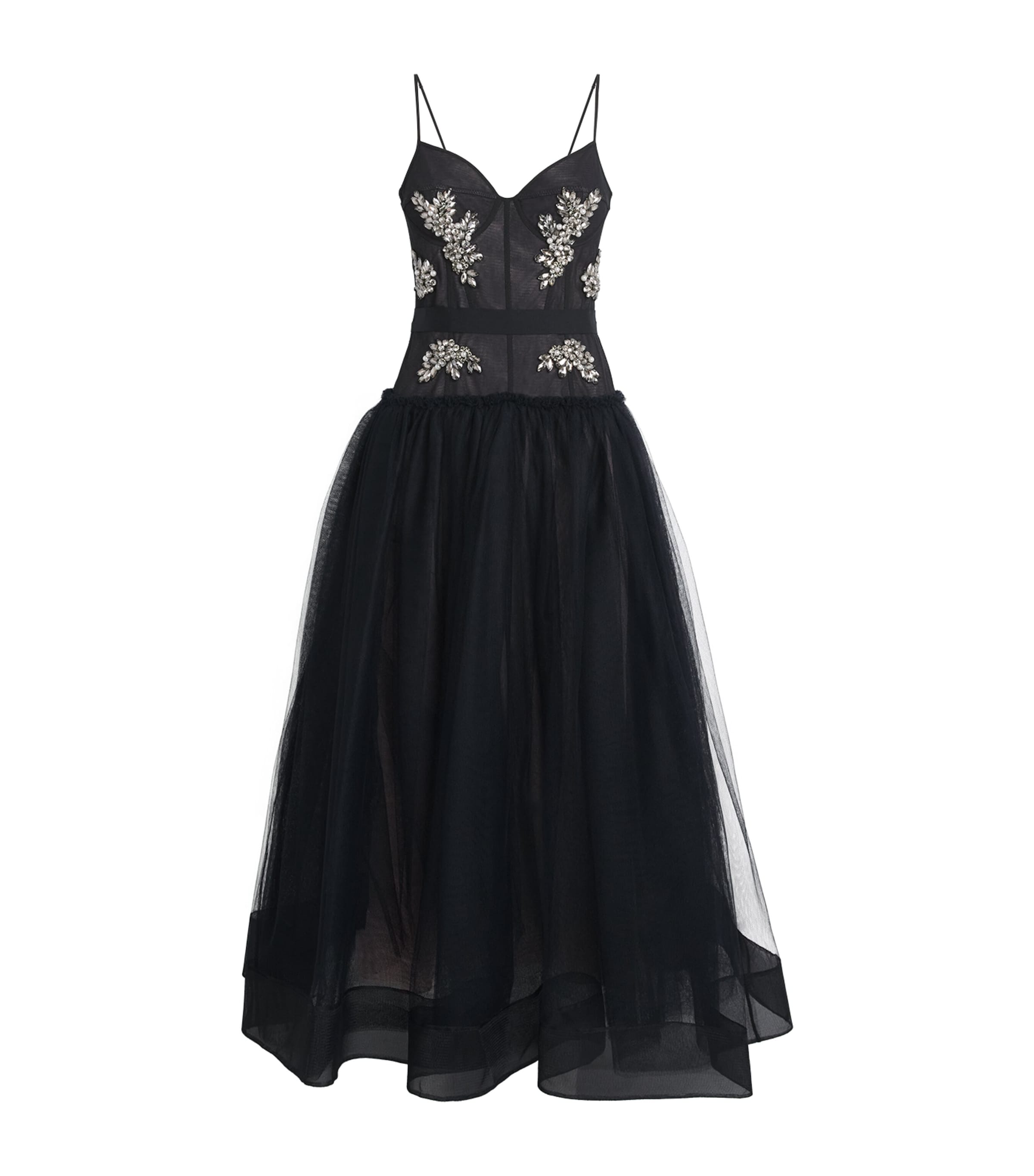 Shop Erdem Tulle Embellished Midi Dress
