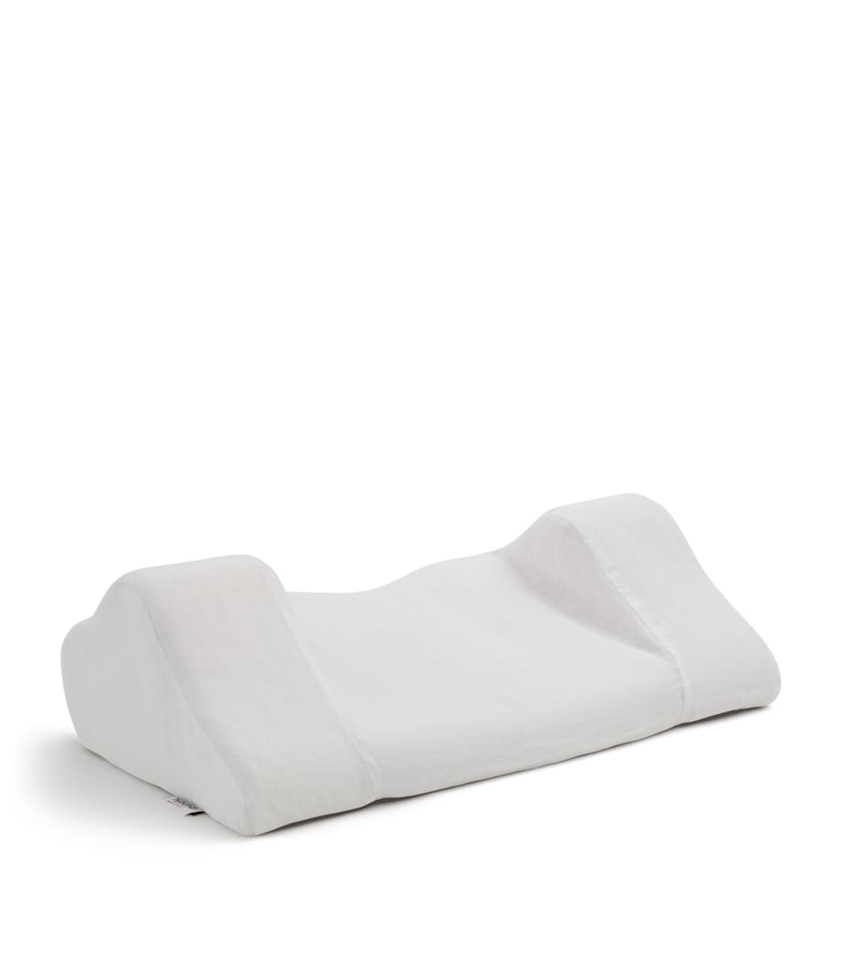 Back Sleep Pillow with Linen Pillowcase (32cm x 57cm) WHITE Image 3
