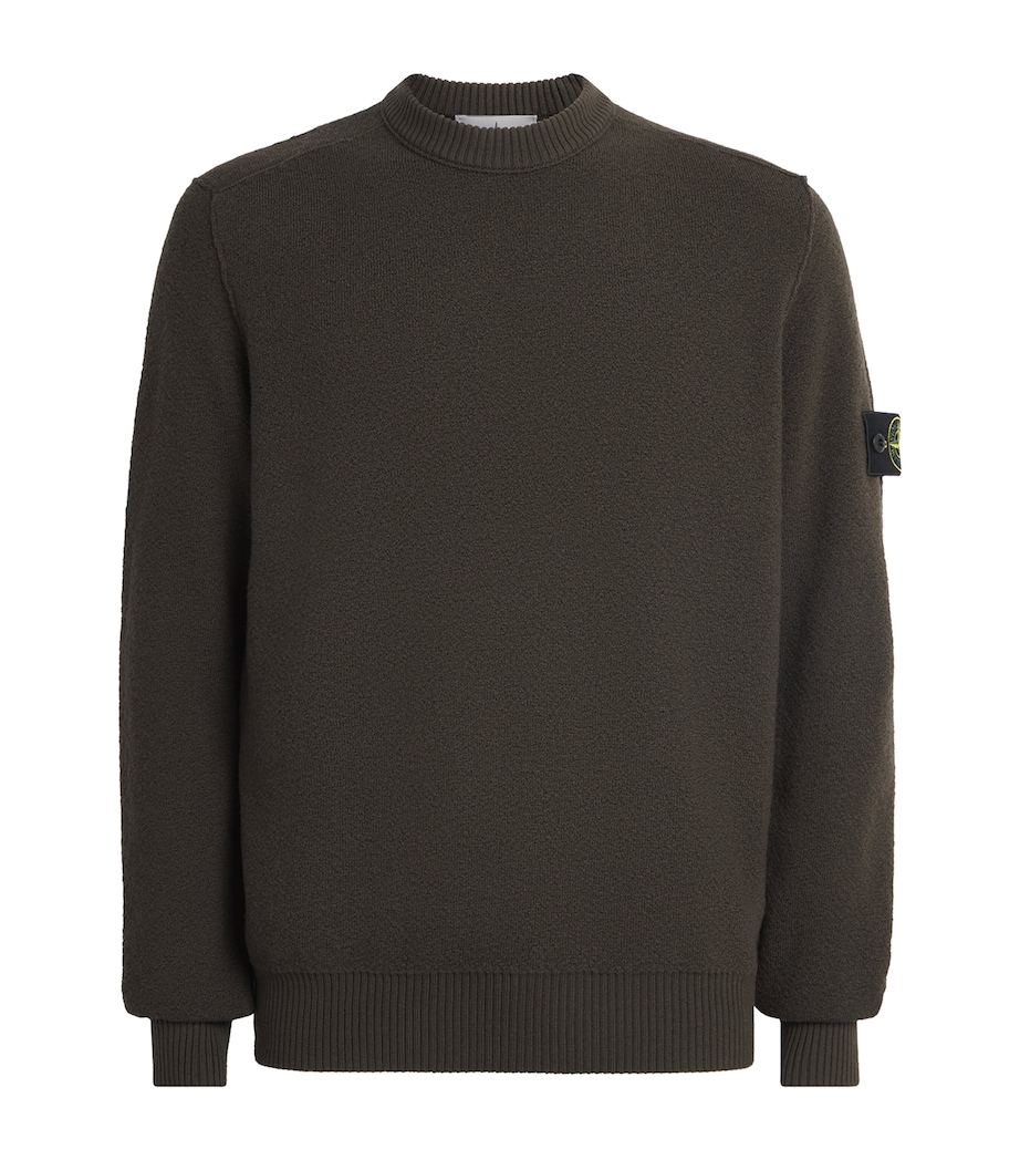 Stone Island Mens Virgin Wool Compass Sweater Image 1