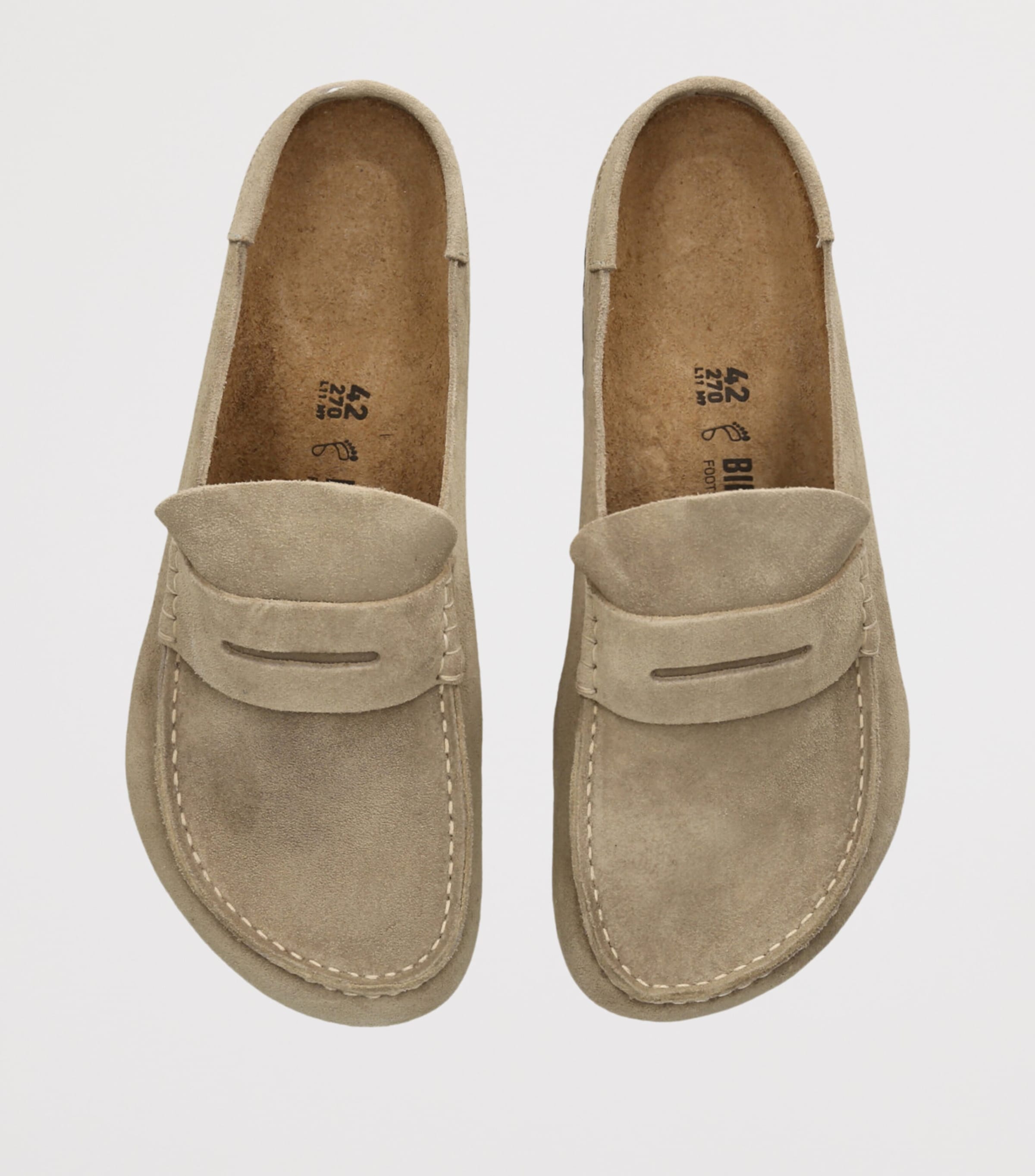 Birkenstock Suede Naples Wrapped Clogs Taupe Image 4