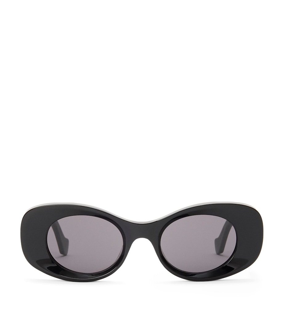 Bevelled Oval Sunglasses BLACK Image 1
