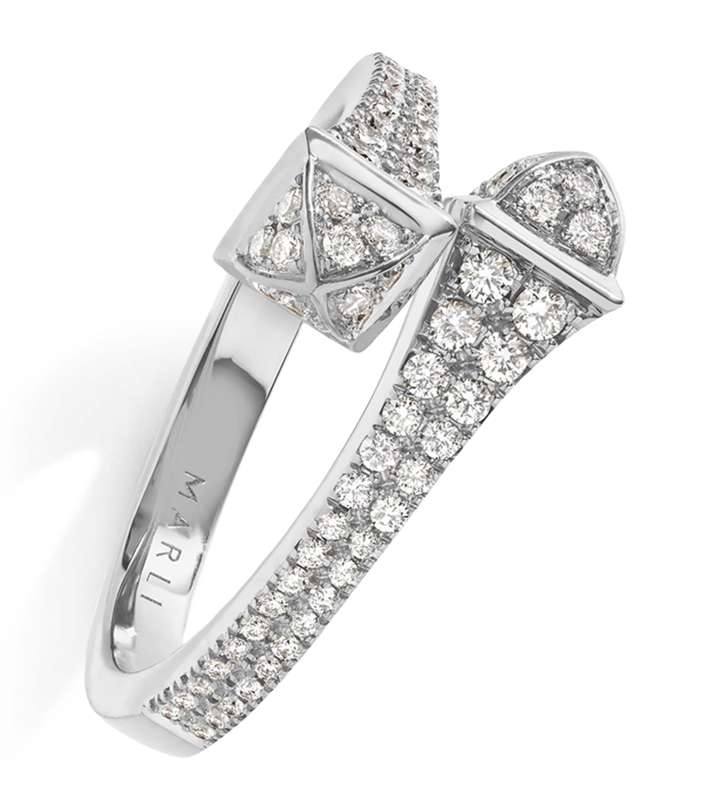 Marli New York White Gold And Diamond Cleo Ring In White
