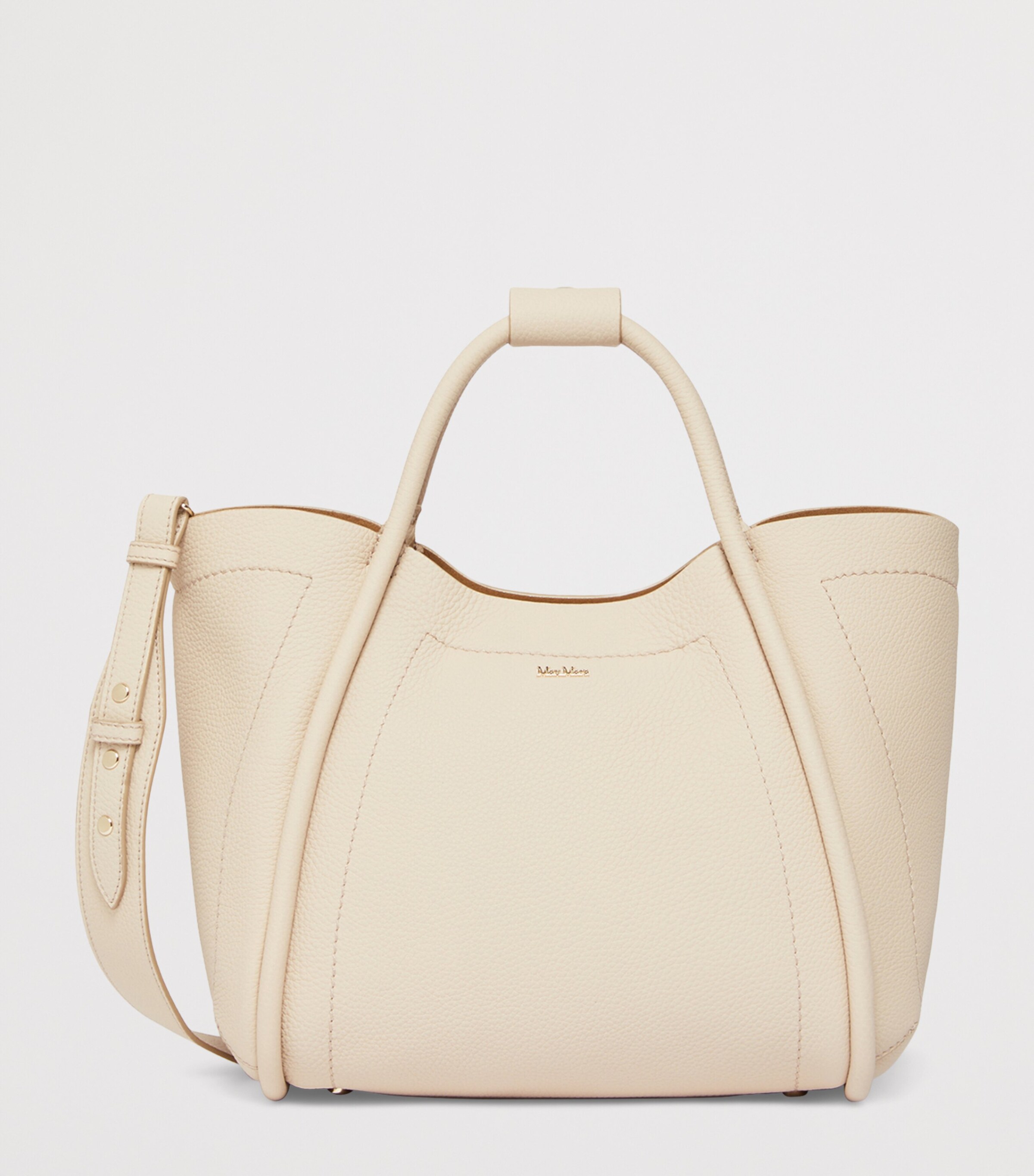 Max Mara Small Leather Marine Top-Handle Bag Ice Image 3