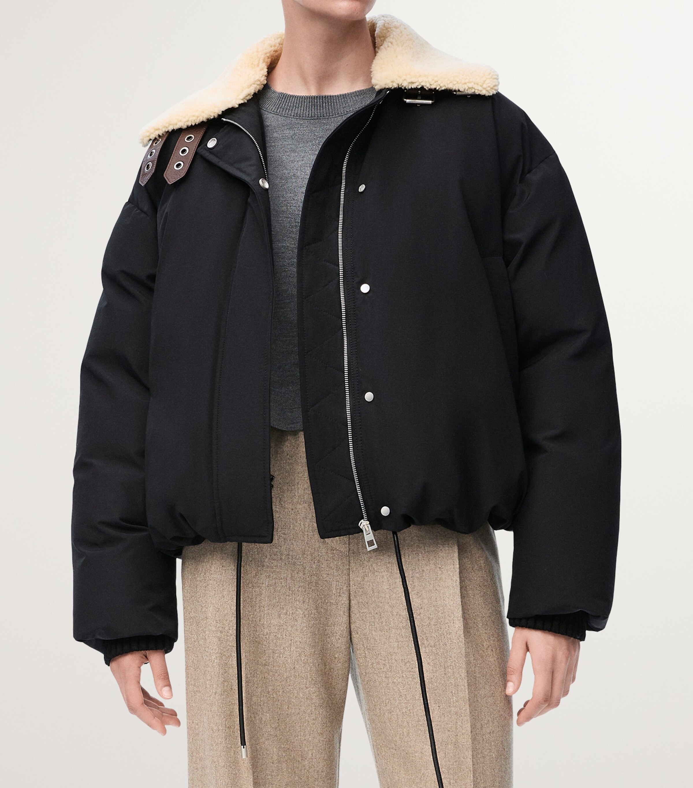 LOEWE Womens Shell Water-Repellent Puffer Jacket Black Image 3