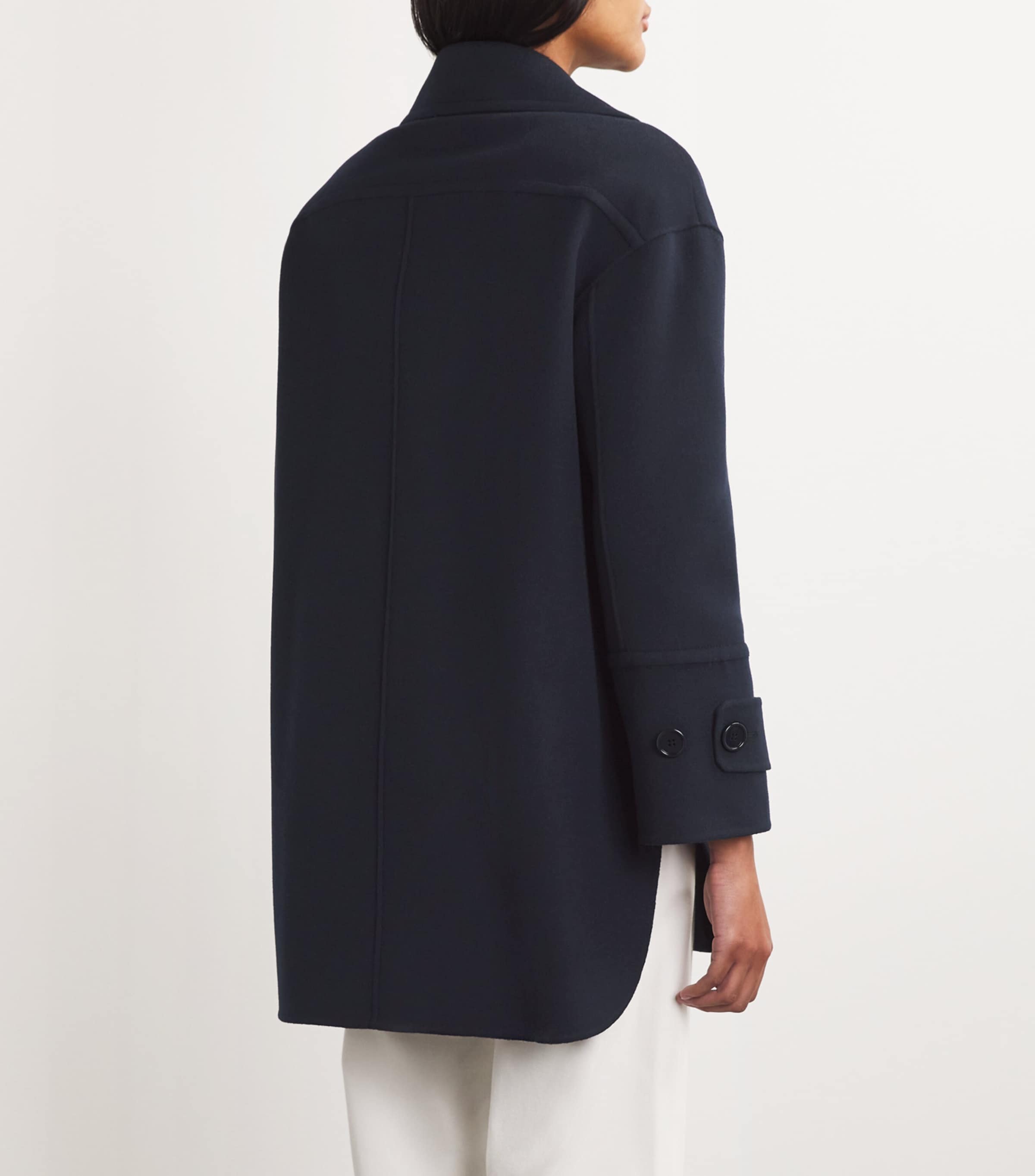 Max Mara Virgin Wool Pea Coat | Harrods UK