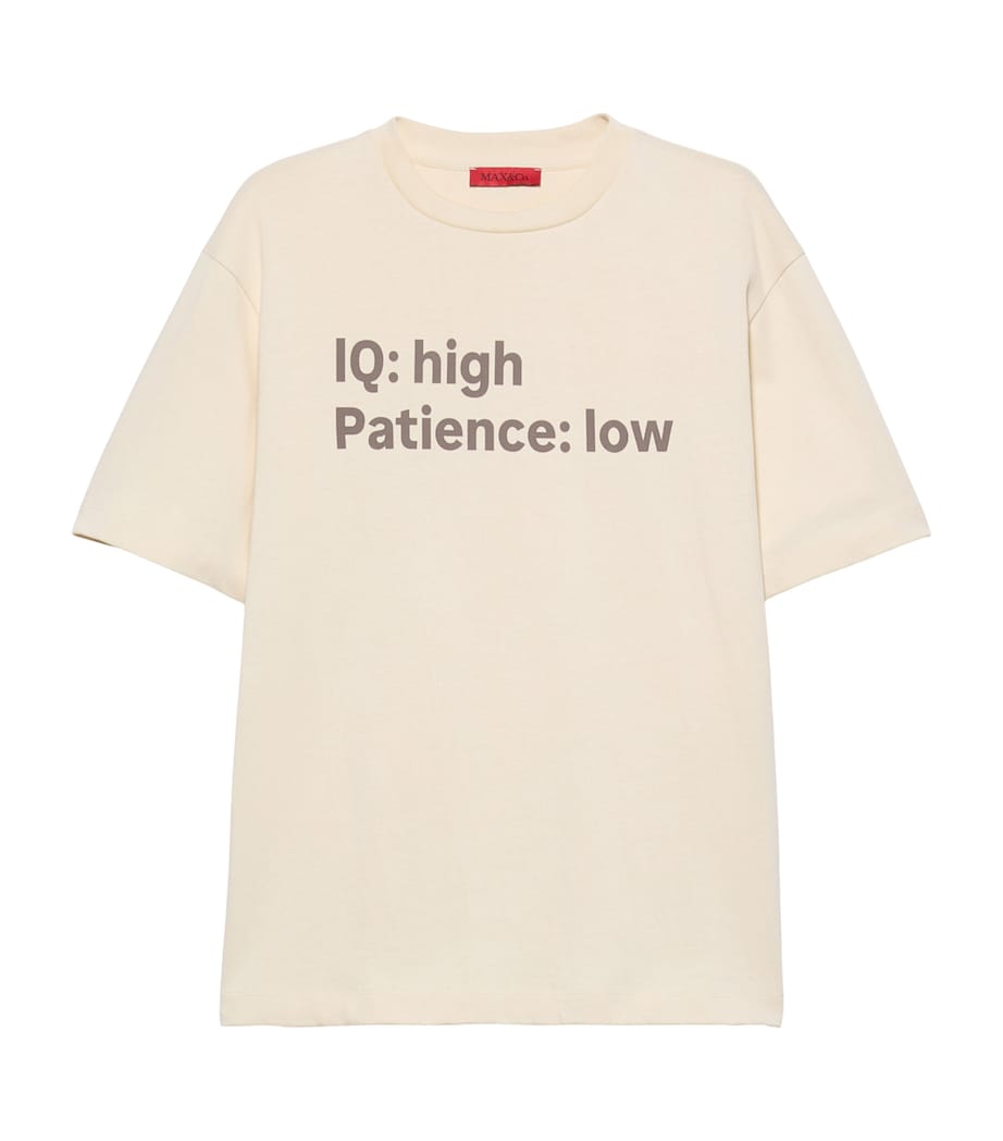 MAX&Co. Womens Cotton Graphic Print T-Shirt Milk Image 1