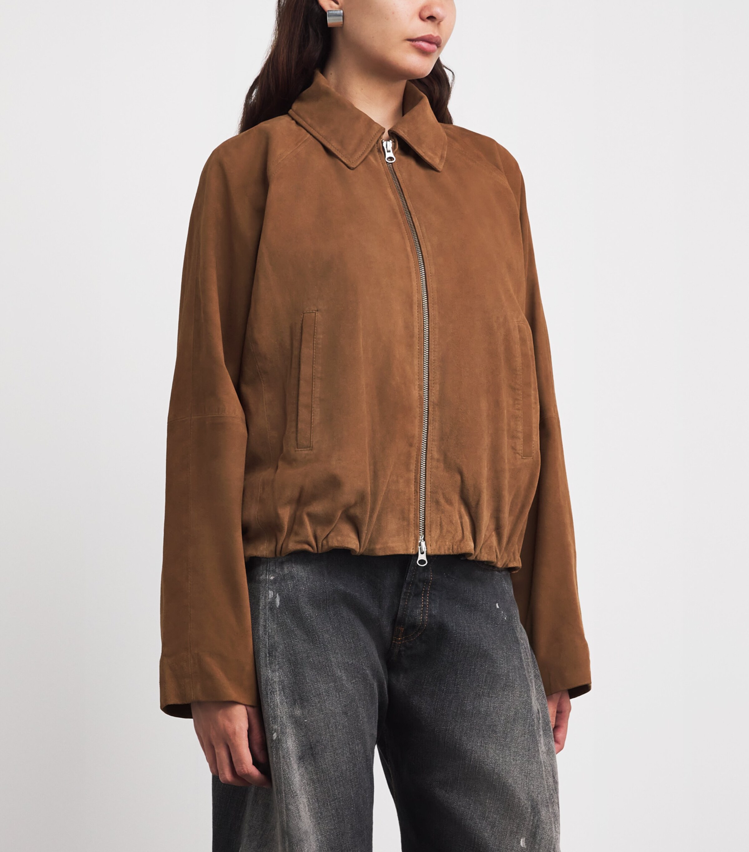 Herskind Womens Suede Ray Bomber Jacket Cognac Image 4