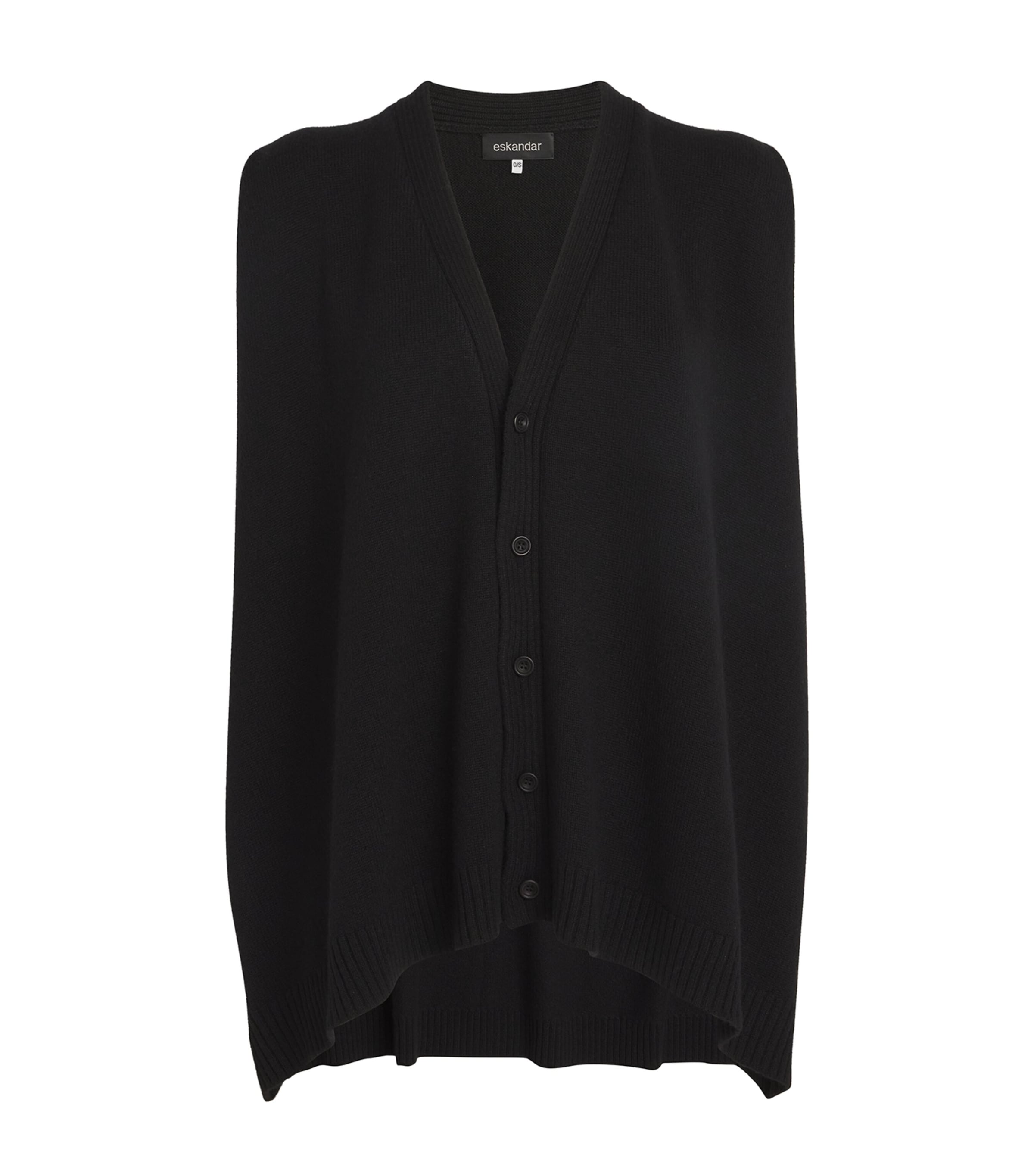 Eskandar Cashmere Sleeveless Cardigan In Black