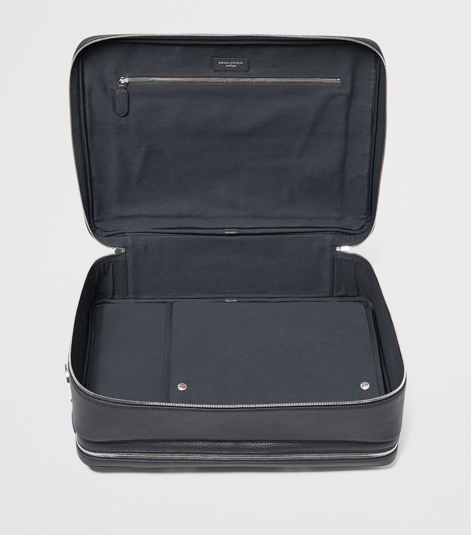 Leather 48 Hour Mount Street Travel Bag NAVY Image 9