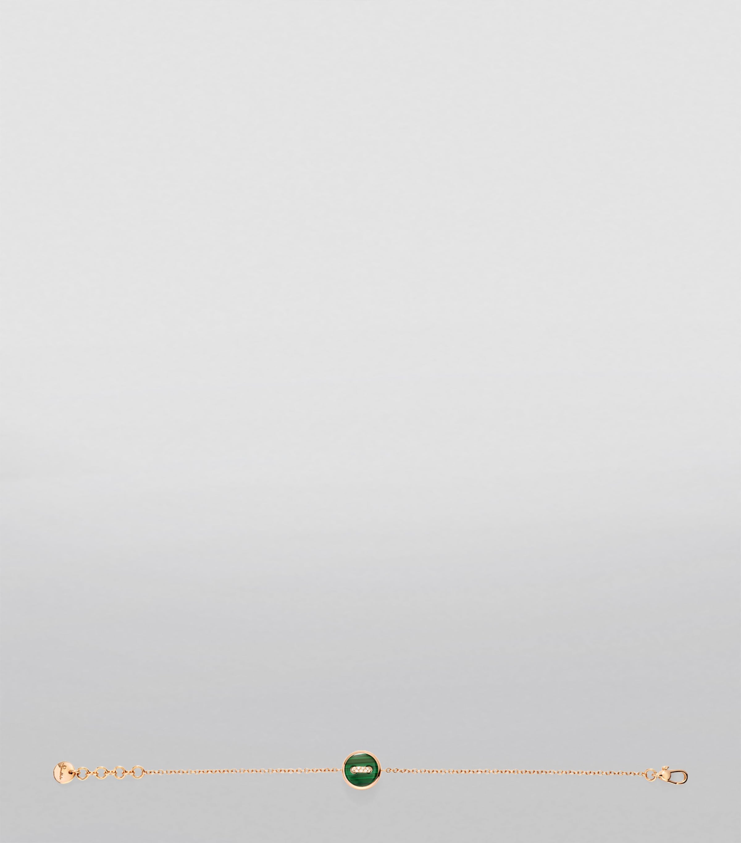 Rose Gold, Diamond, Malachite and Mother-of-Pearl Pom Pom Dot Bracelet DB0MY Image 3