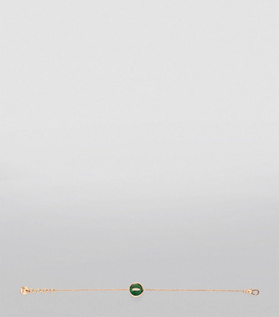 Rose Gold, Diamond, Malachite and Mother-of-Pearl Pom Pom Dot Bracelet DB0MY Image 3