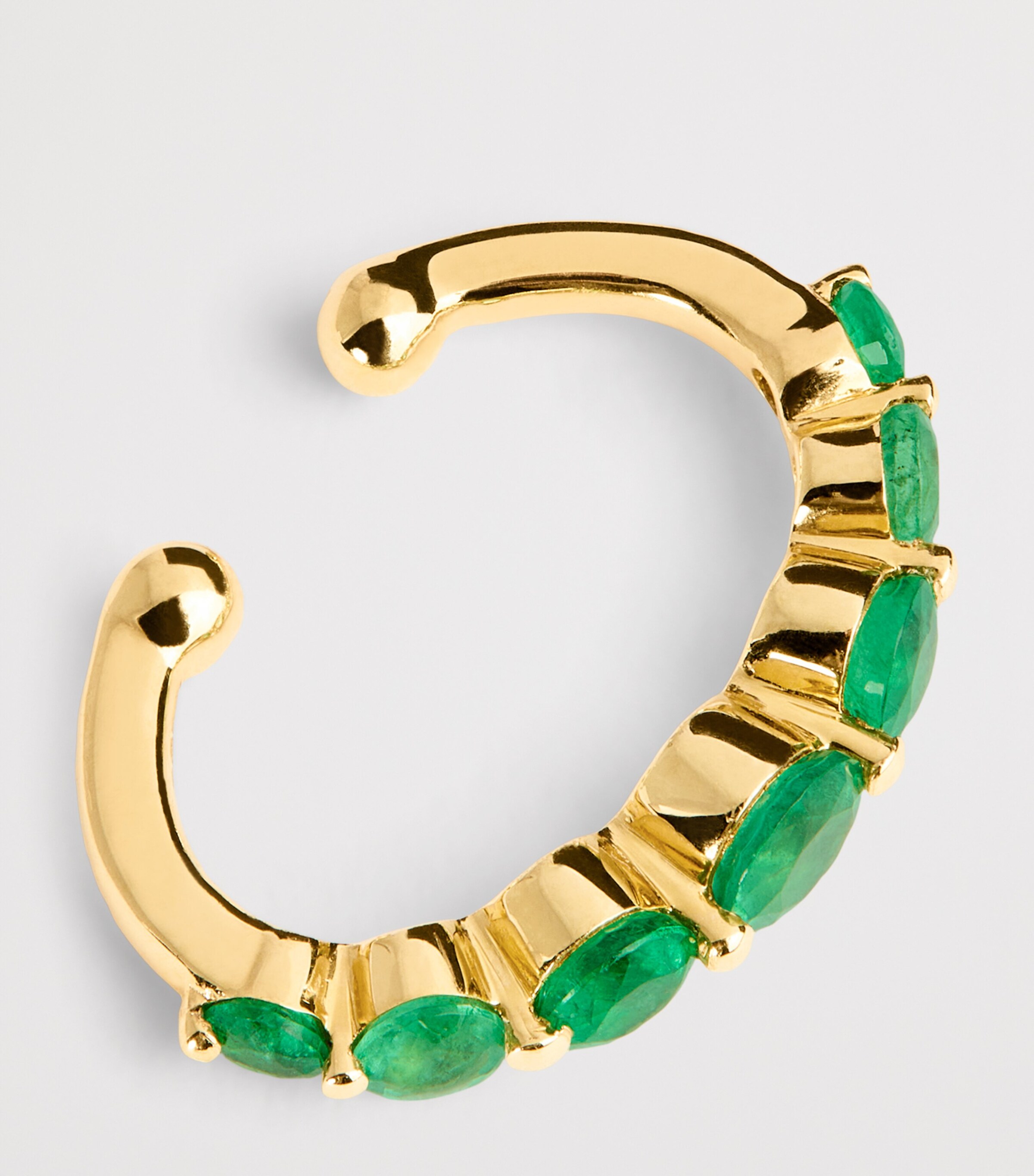 SHAY Yellow Gold and Emerald Ear Cuff Yellow Gold Image 4