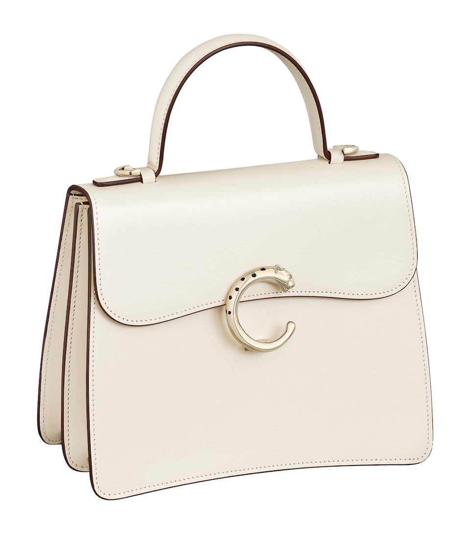 Cartier Small Panthère C de Cartier Top-Handle Bag Salt White