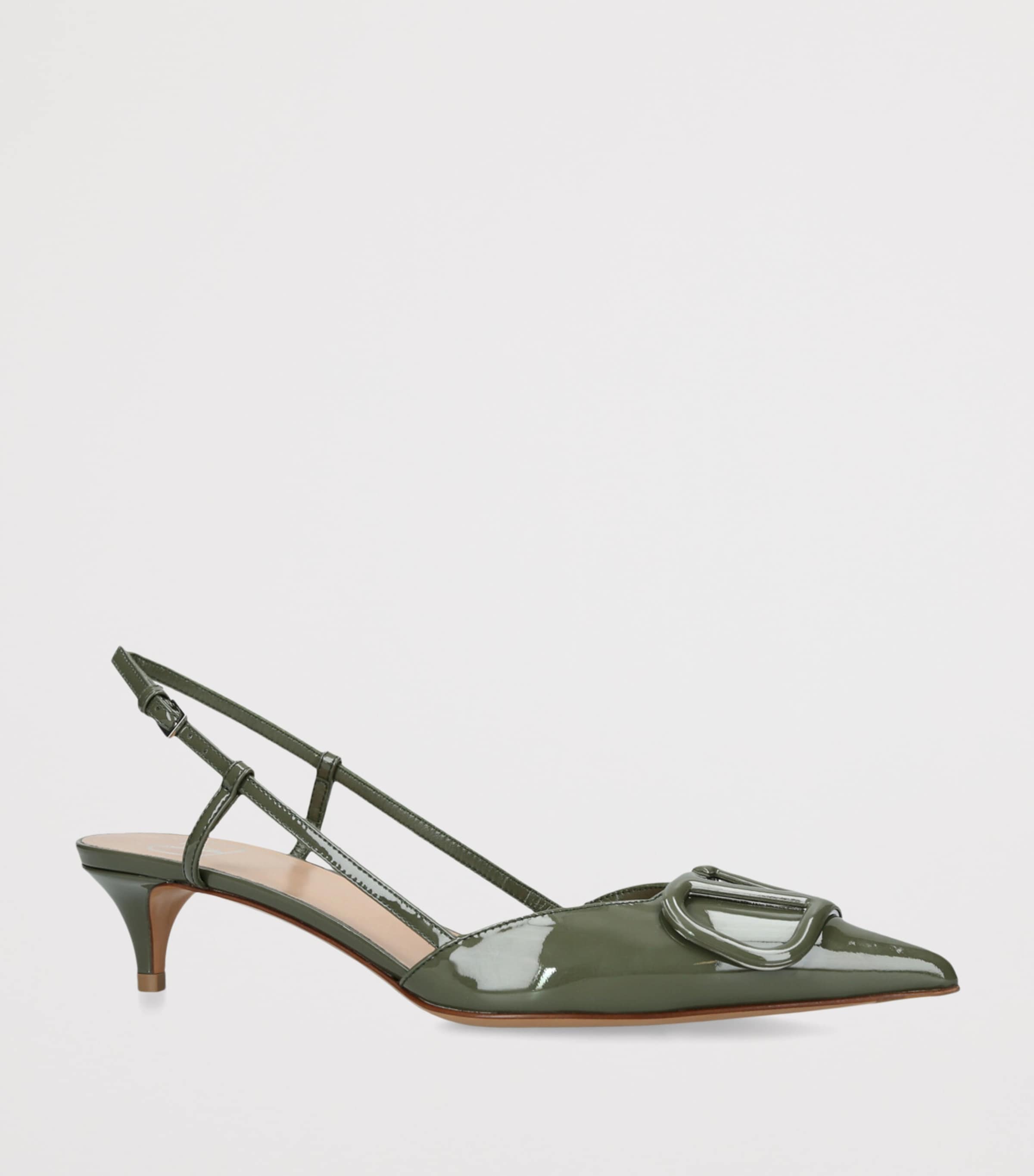 Valentino Garavani Womens VLOGO Slingback Pumps 40 Grey Image 3