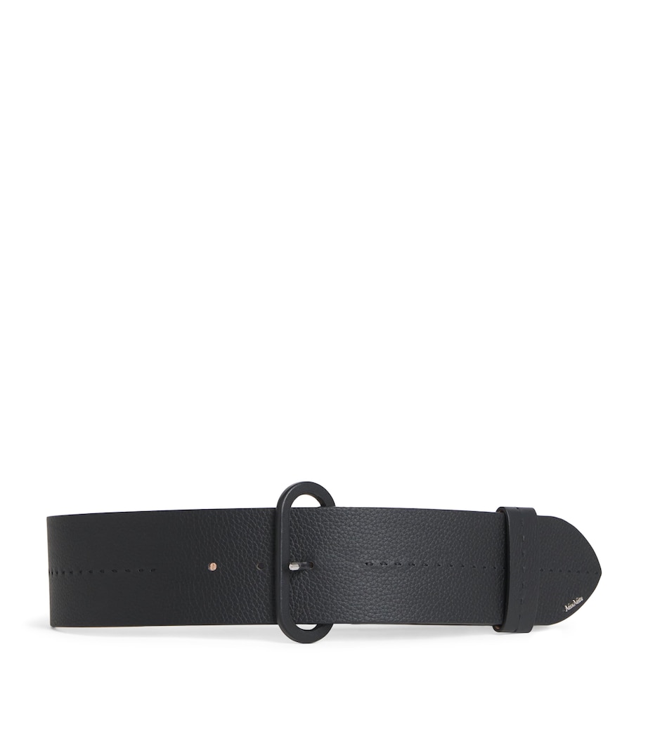 Leather Elasticated Belt BLACK Image 1