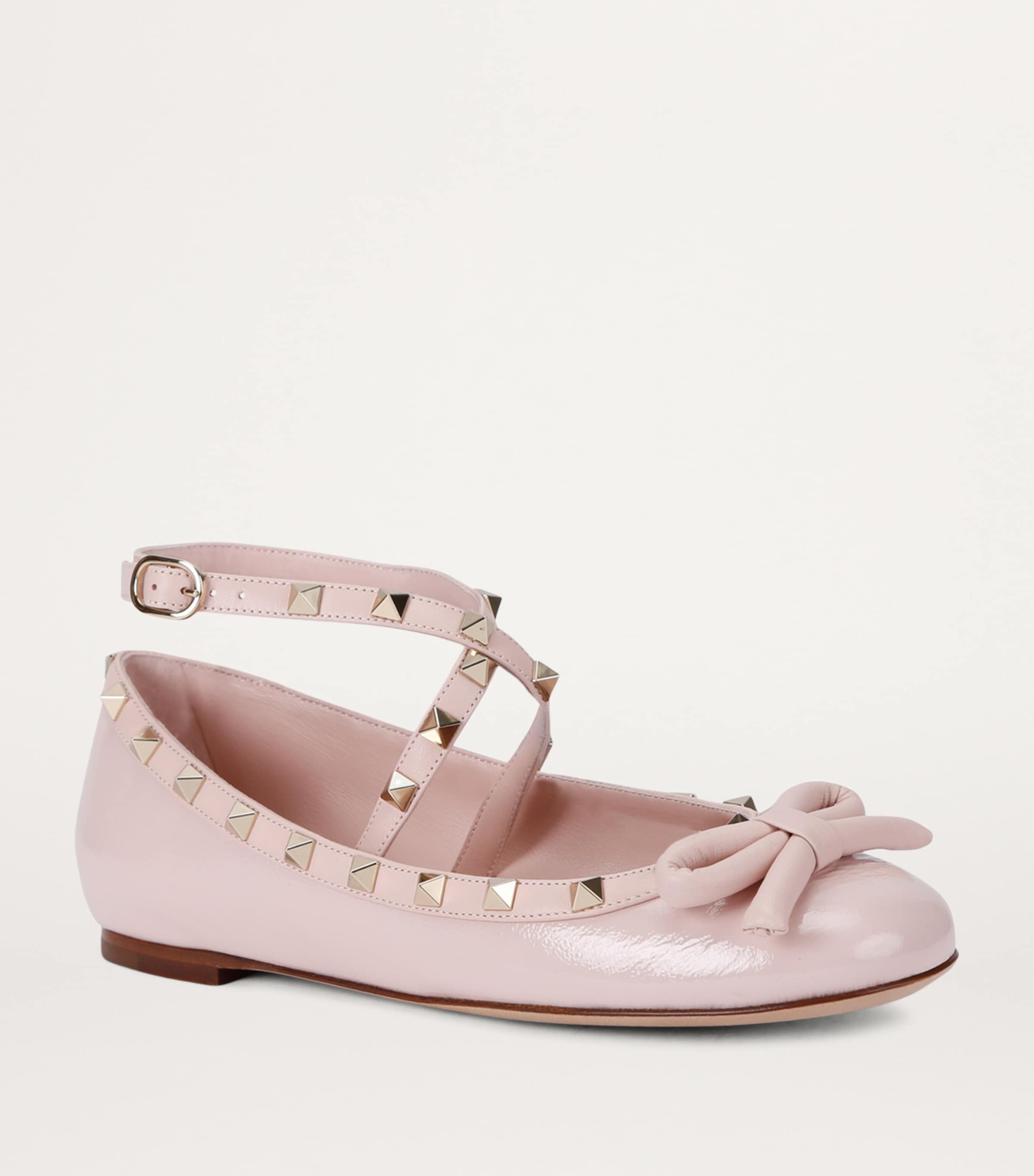 Leather Rockstud Ballet Flats BLUSH Image 3