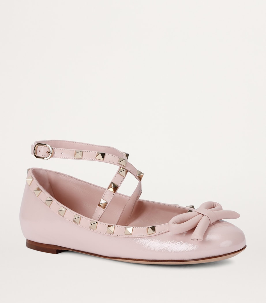 Leather Rockstud Ballet Flats BLUSH Image 3