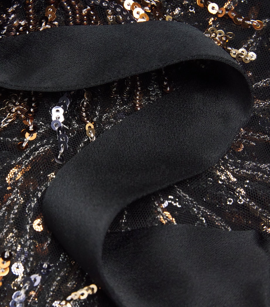 Taller Marmo Womens Sequinned Gran Soleil Kaftan Black Image 5
