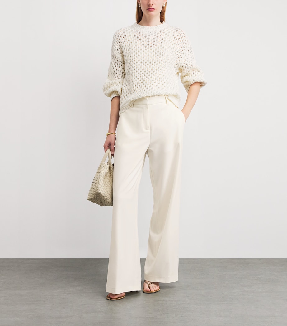 Fabiana Filippi Womens Crepe Tailored Trousers Burro Image 2