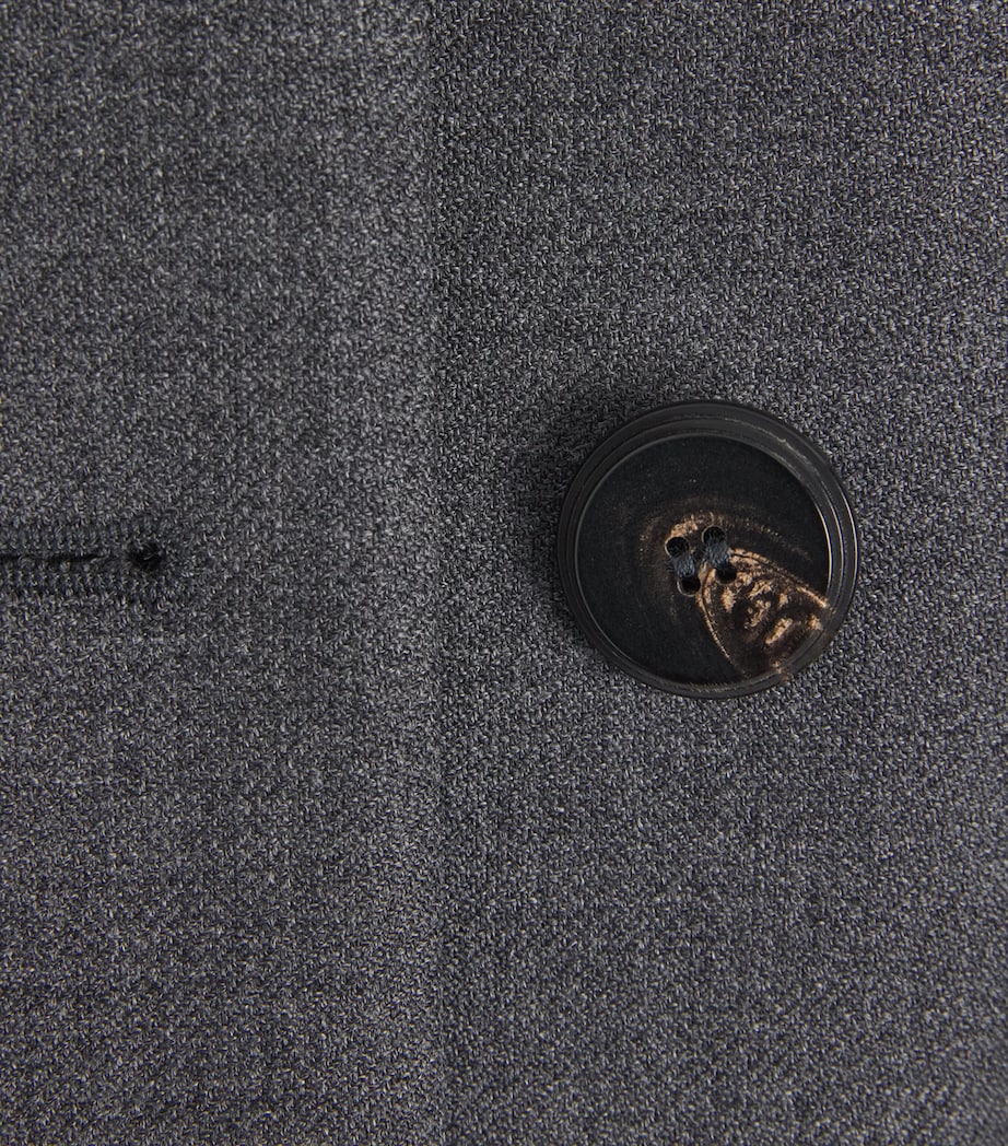 Max Mara Womens Virgin Wool Double-Breasted Coat Medium Grey Image 8