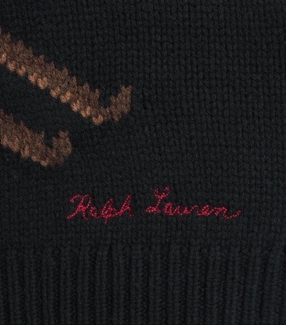 Wool Fair Isle Skier Sweater BLACK Image 5